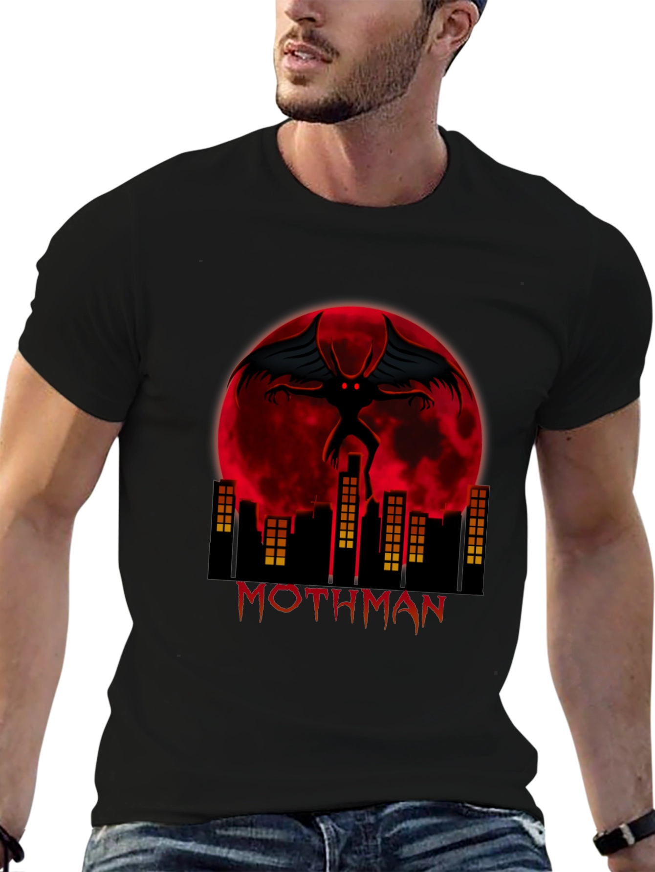 Mothman Graphic Tee - Cryptid Urban Legend T-Shirt