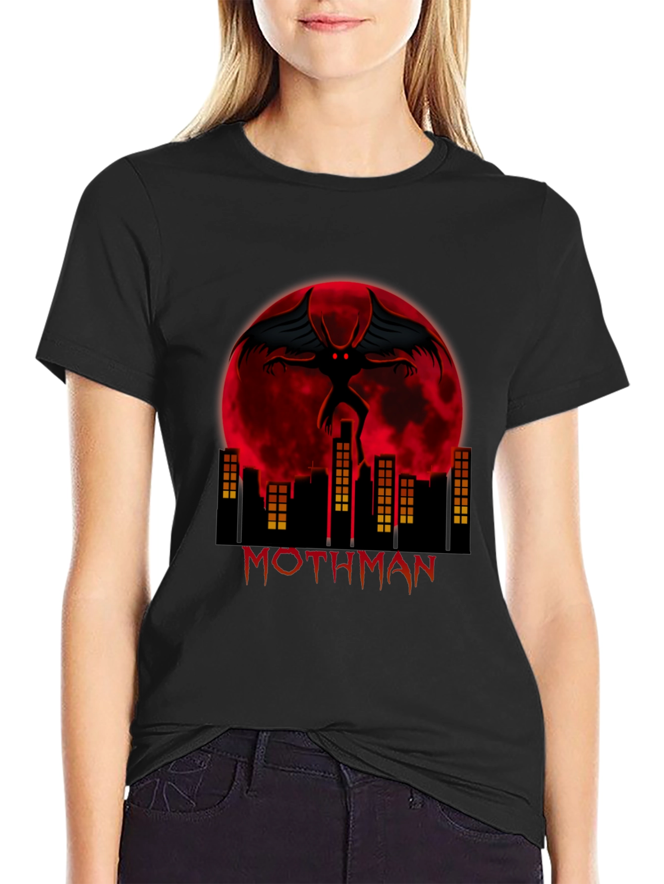 Mothman Graphic Tee - Cryptid Urban Legend T-Shirt