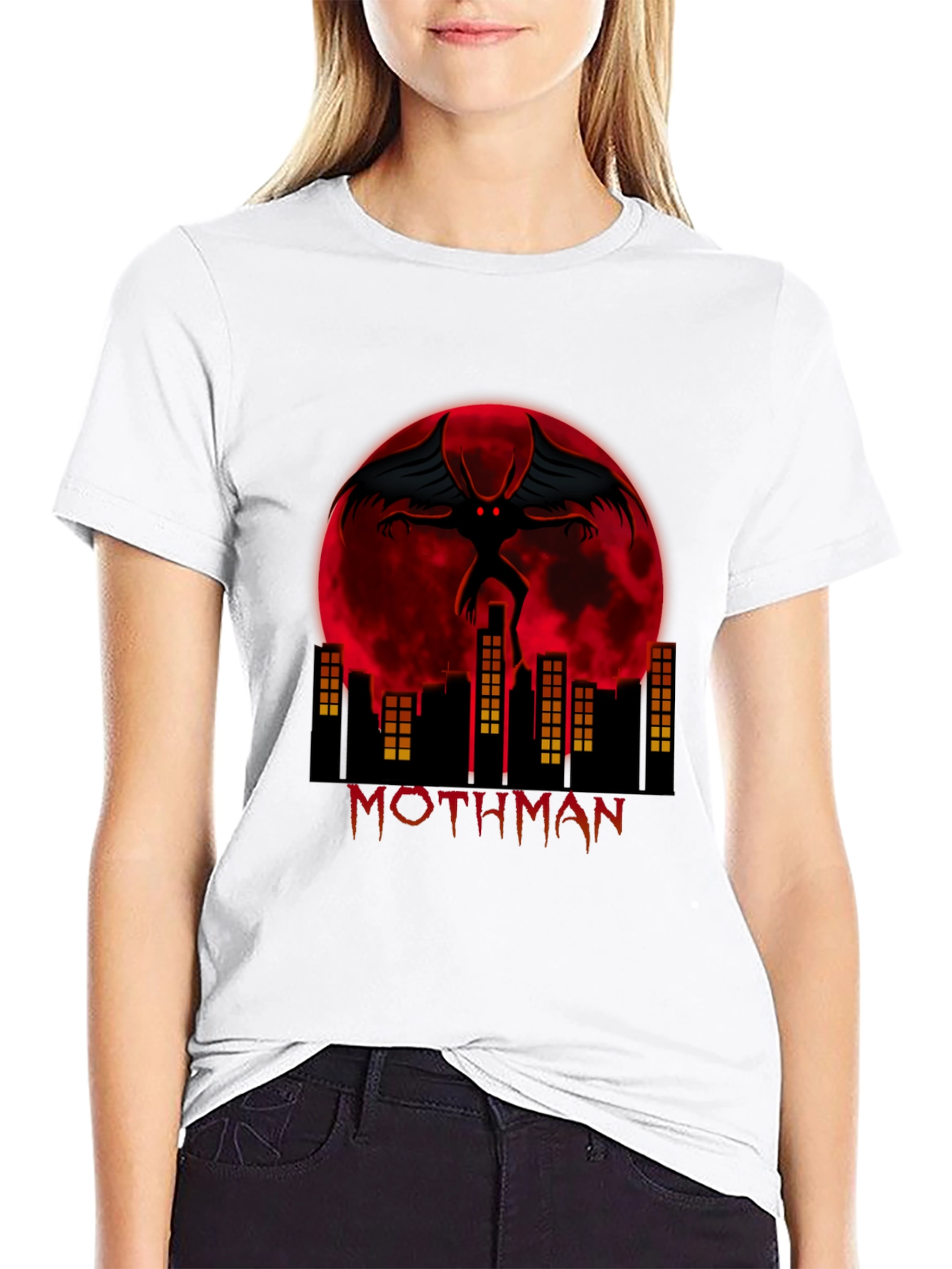 Mothman Graphic Tee - Cryptid Urban Legend T-Shirt