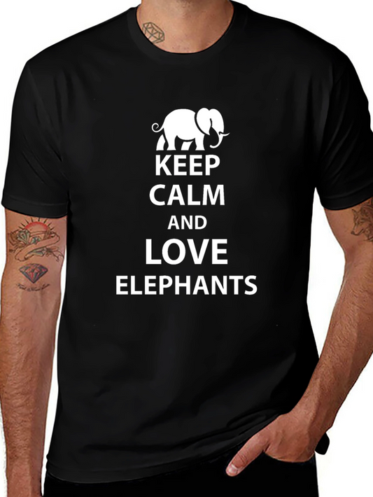 Keep Calm and Love Elephants Graphic Tee