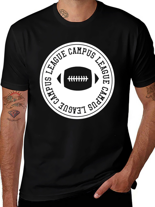 Campus League Football T-Shirt - Black