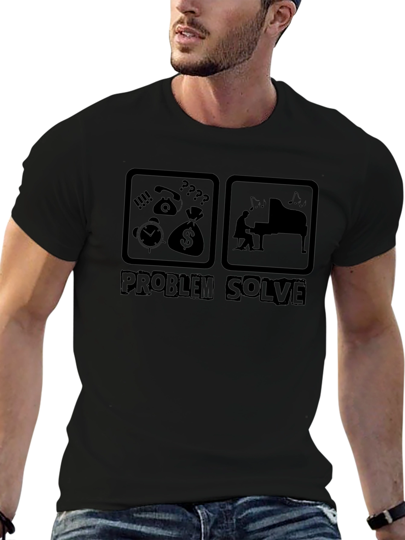 Problem Solver Black Graphic Tee