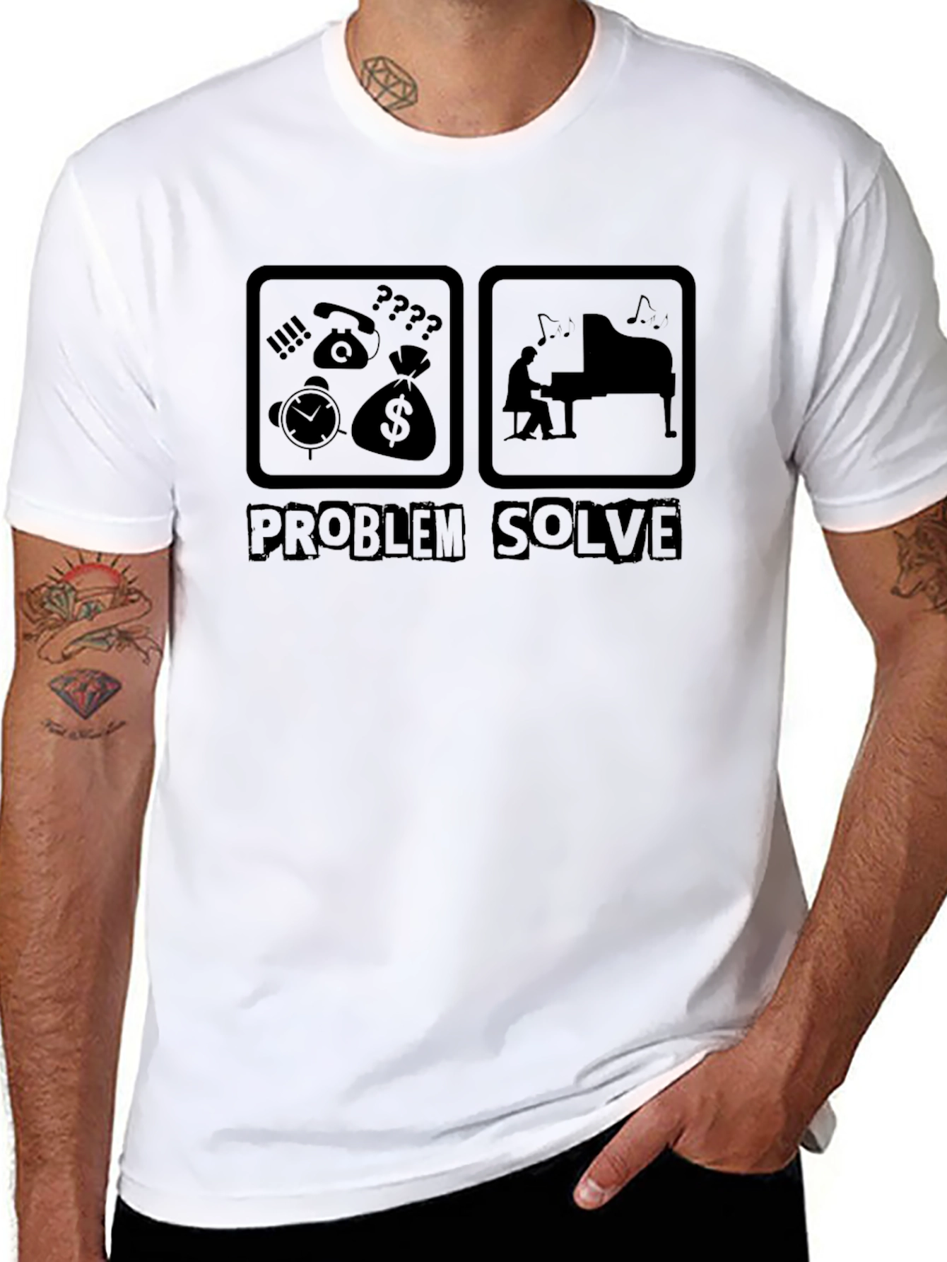 Problem Solver Black Graphic Tee