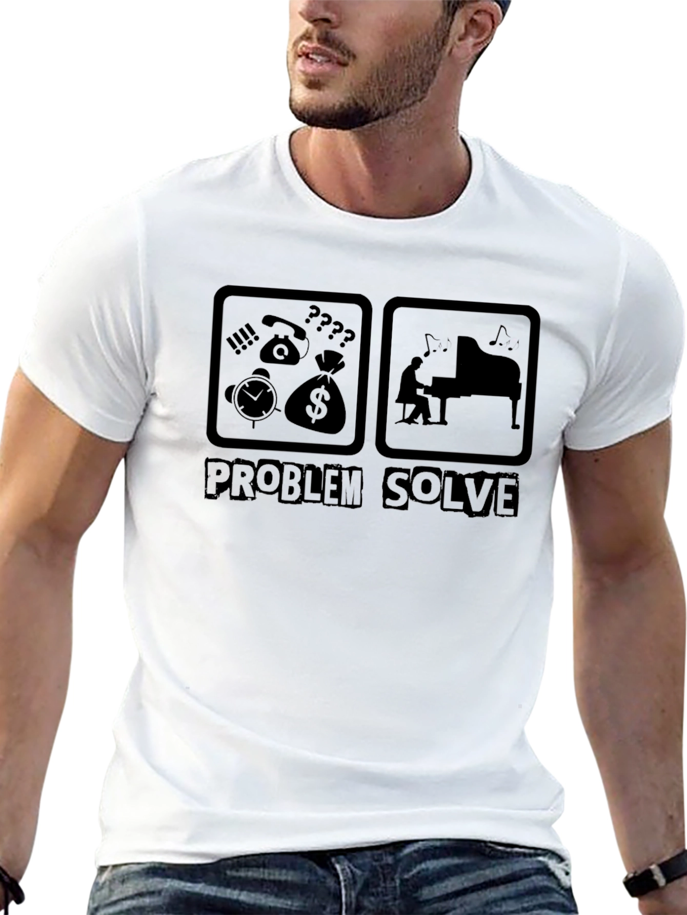 Problem Solver Black Graphic Tee