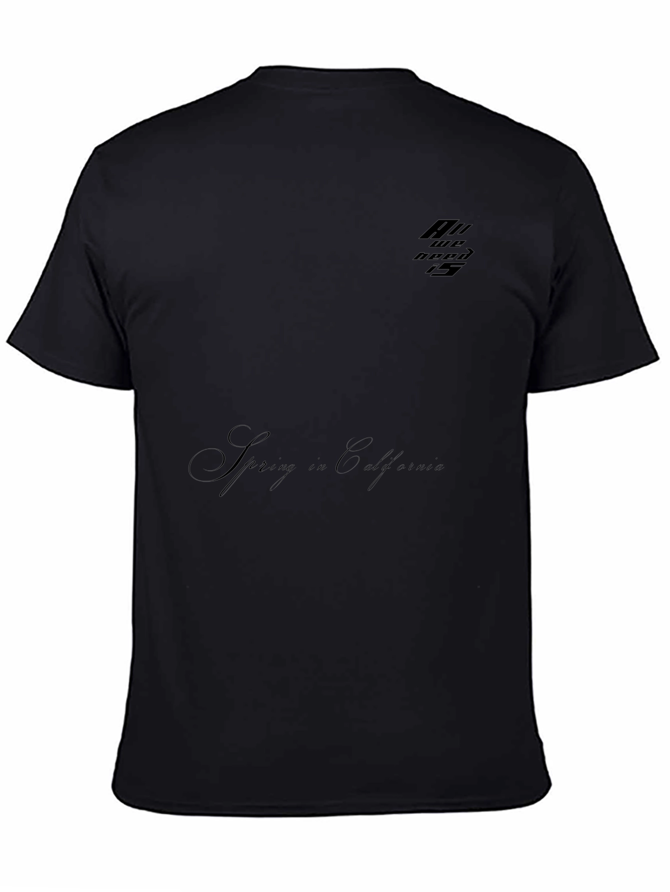 Mens Black Casual Short Sleeve Graphic T-Shirt