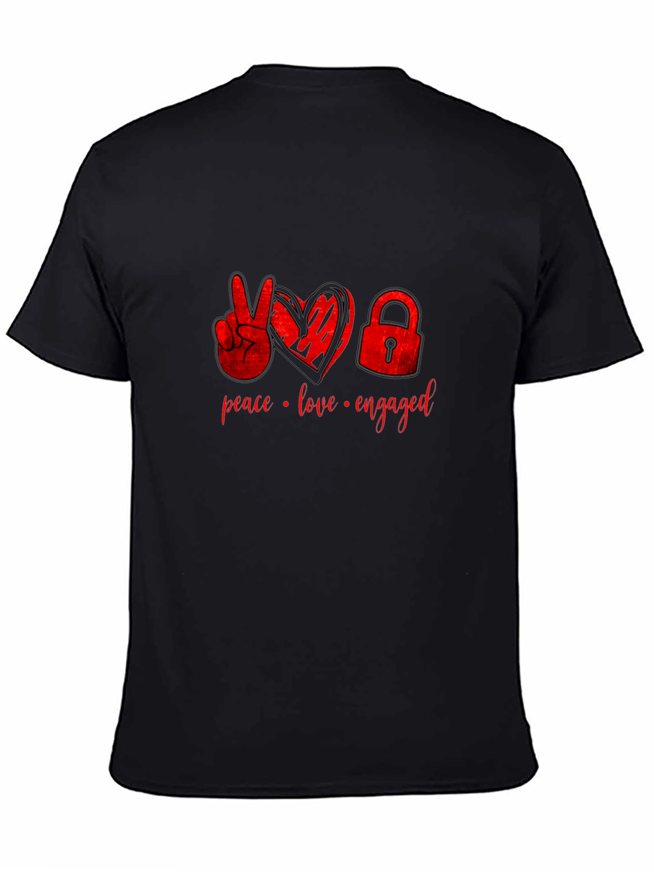 Peace Love Engaged Graphic Tee - Black T-Shirt