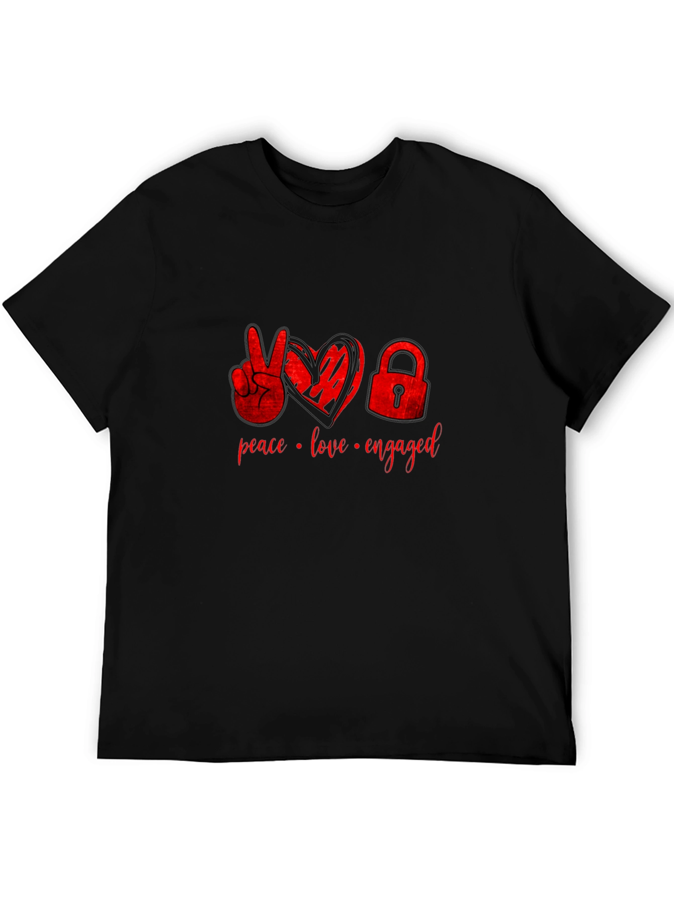 Peace Love Engaged Graphic Tee - Black T-Shirt
