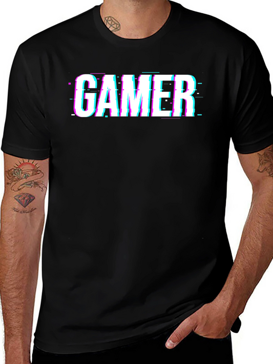 Gamer Glitch Black T-Shirt