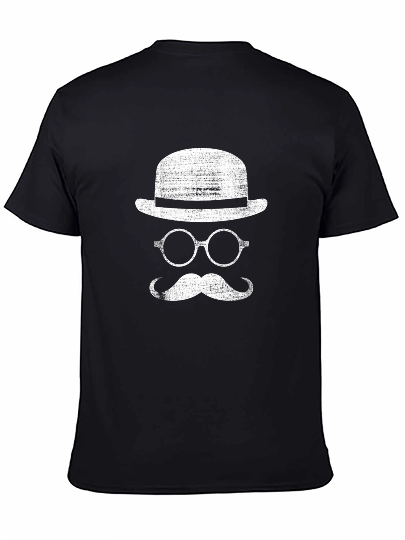 Dapper Gent T-Shirt: Bowler Hat Glasses Mustache