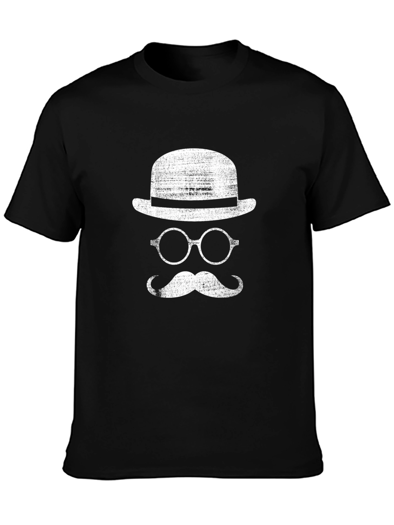 Dapper Gent T-Shirt: Bowler Hat Glasses Mustache