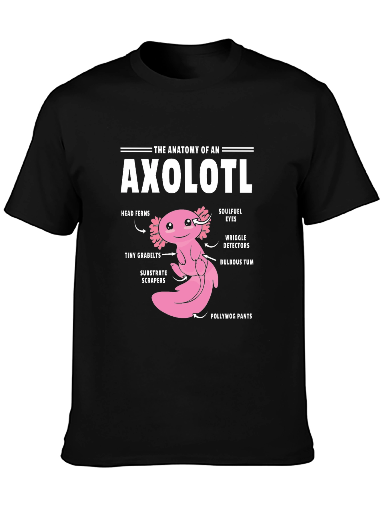 Anatomy of an Axolotl Funny Graphic T-Shirt