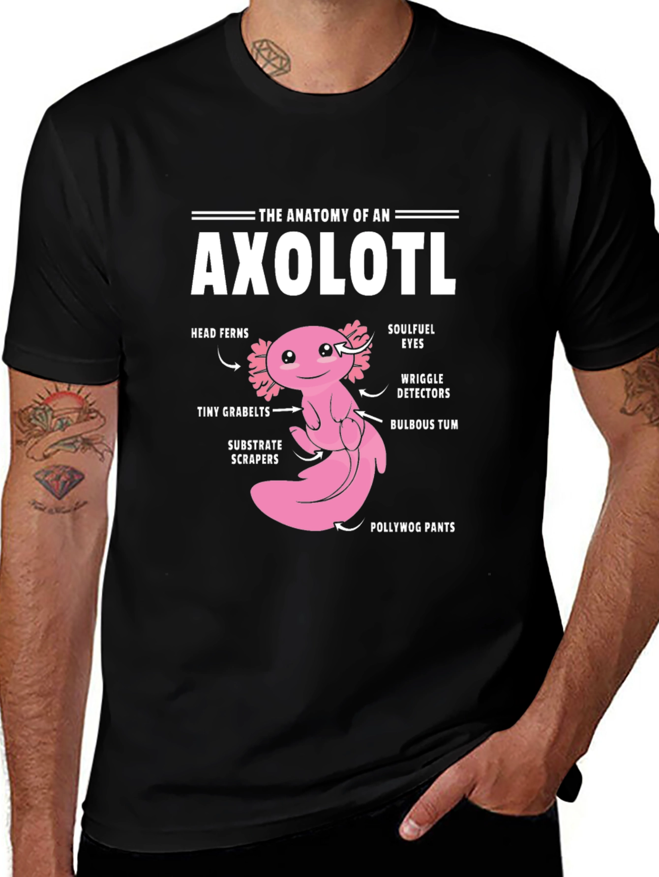 Anatomy of an Axolotl Funny Graphic T-Shirt
