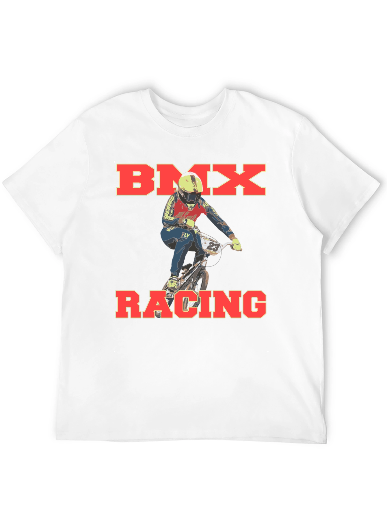 BMX Racing Graphic T-Shirt Rider Design Black Cotton Tee