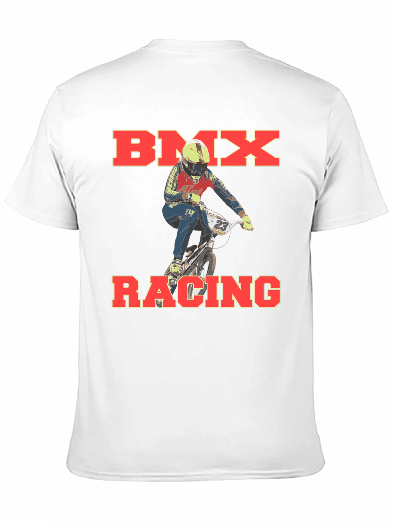 BMX Racing Graphic T-Shirt Rider Design Black Cotton Tee