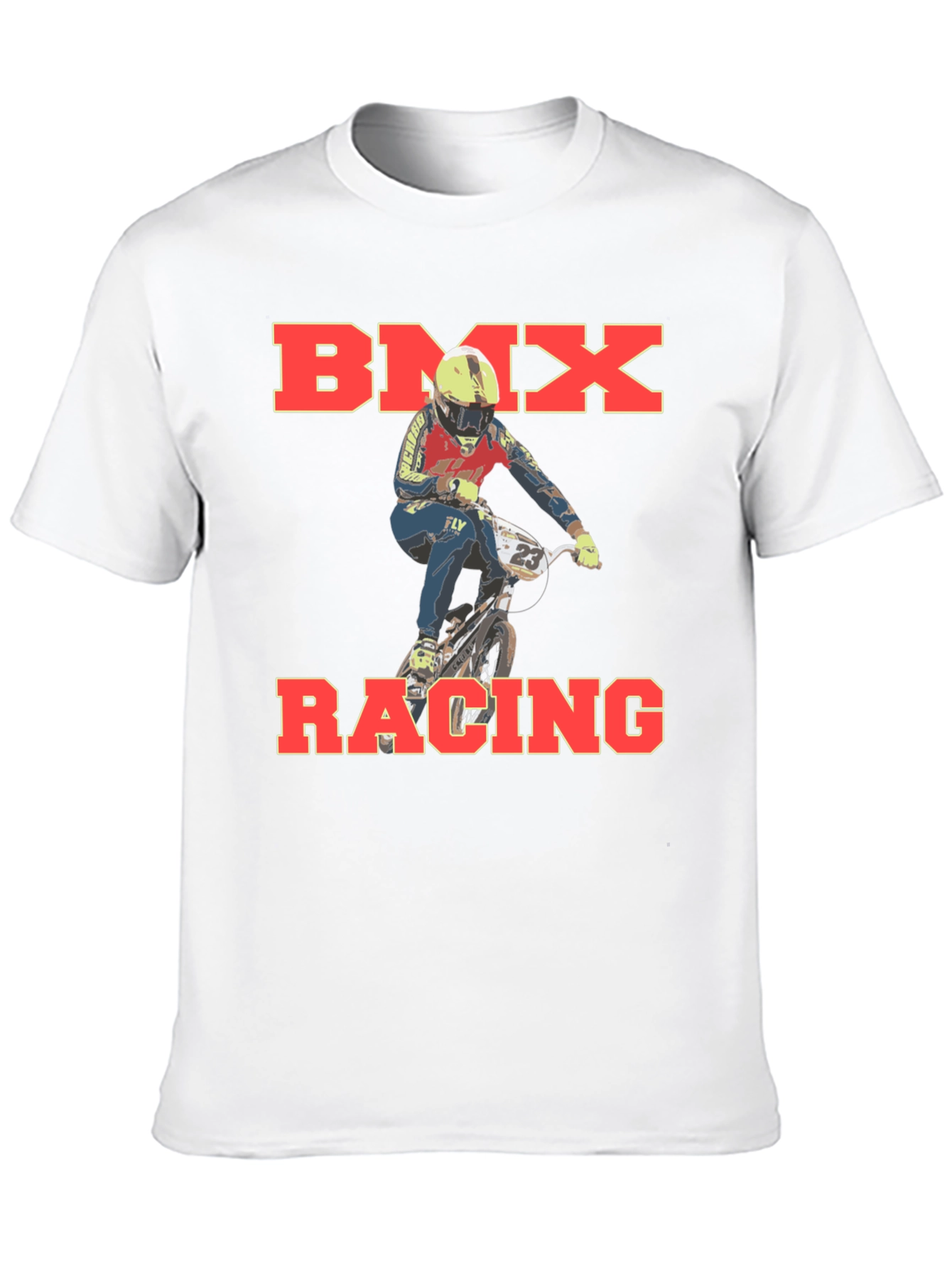BMX Racing Graphic T-Shirt Rider Design Black Cotton Tee
