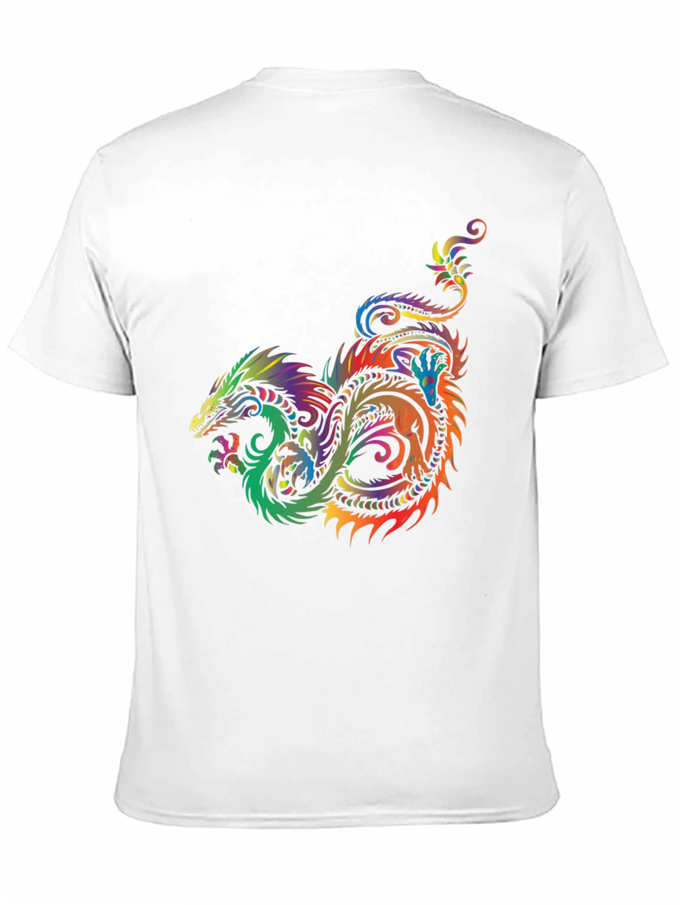 Rainbow Dragon Graphic Tee - Stylish Black T-Shirt