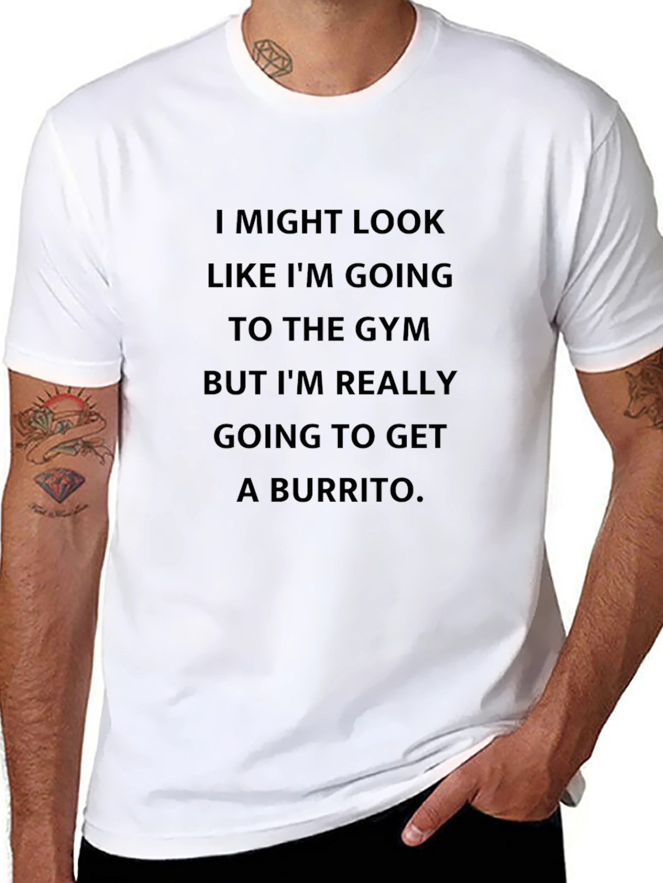 Funny Gym vs Burrito Mens T-Shirt
