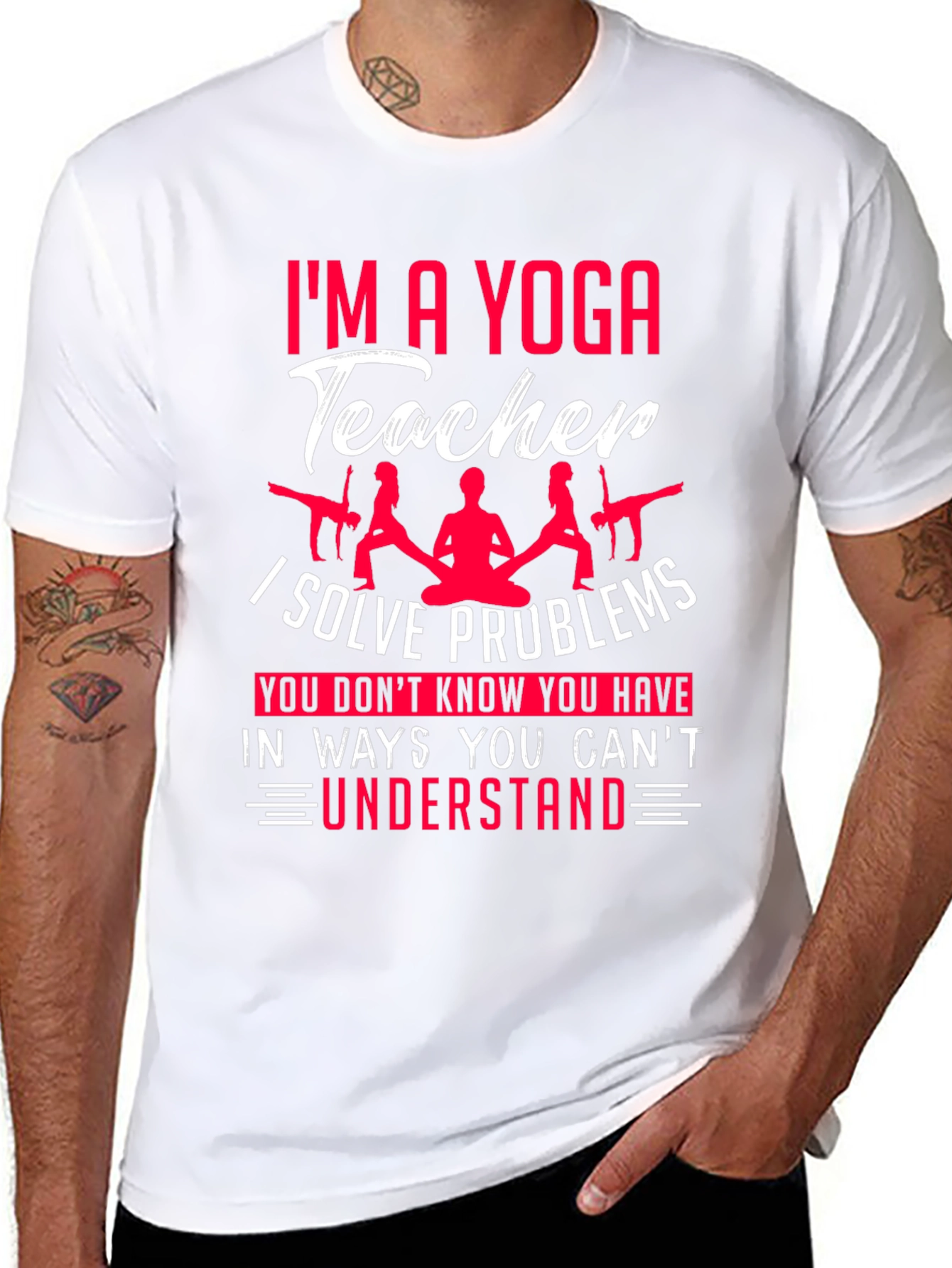 Yoga Teacher T-Shirt - Solve Problems You Dont Know