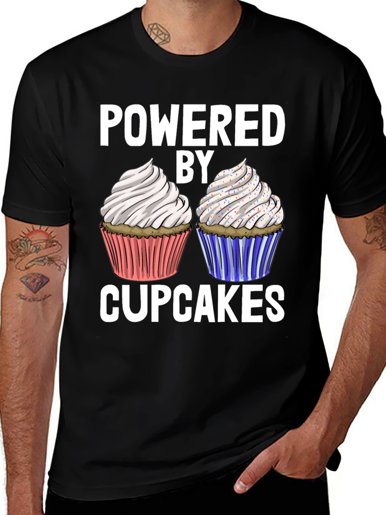 Powered by Cupcakes Graphic T-Shirt
