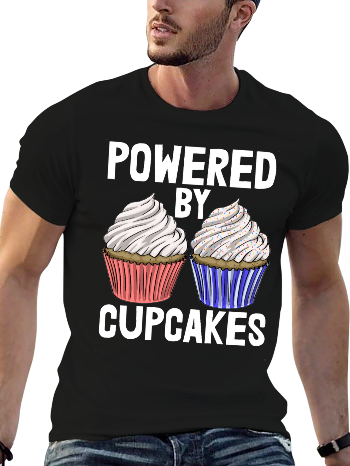 Powered by Cupcakes Graphic T-Shirt