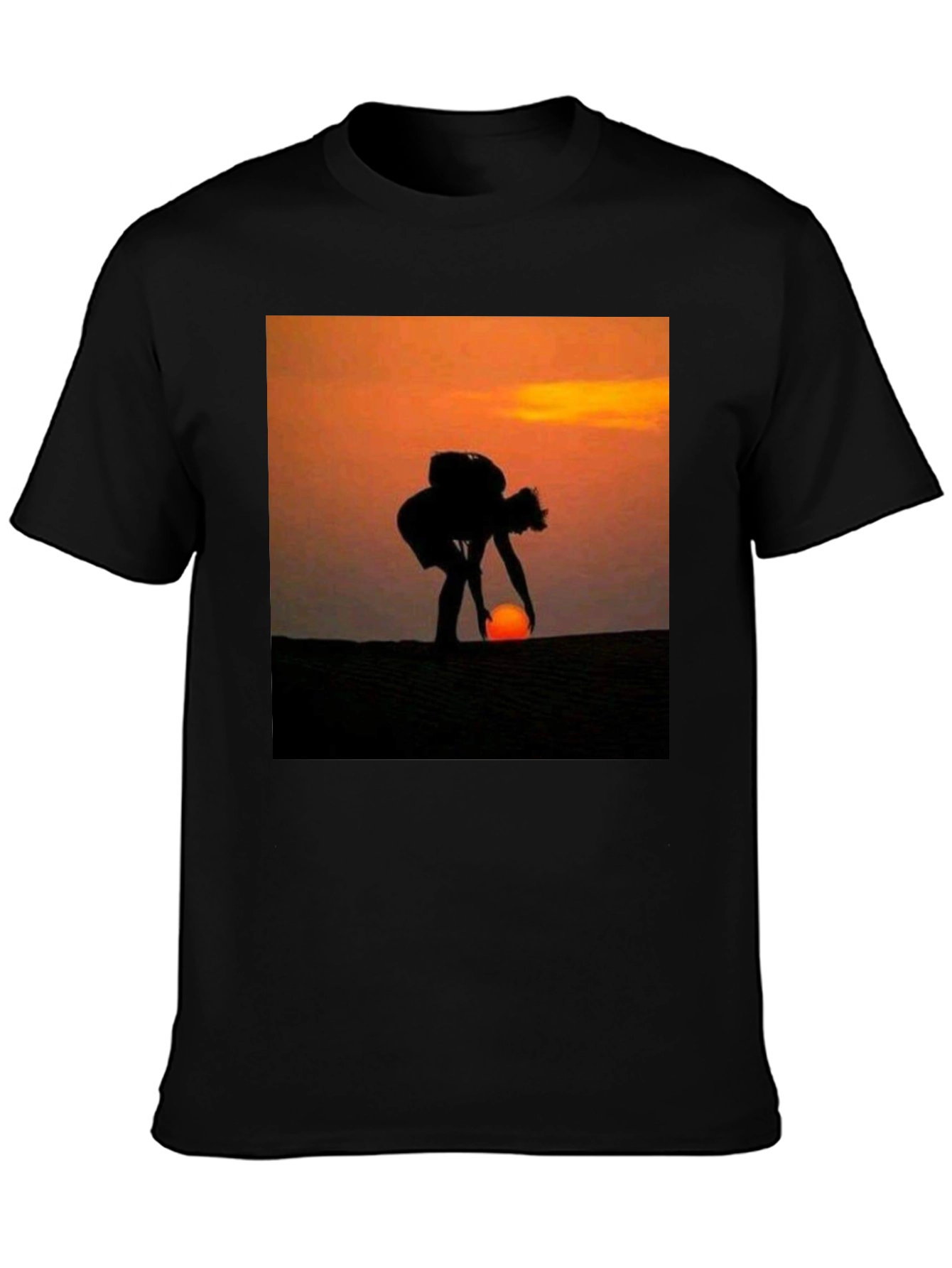 Silhouette Sunset Graphic T-Shirt - Mens Black Tee