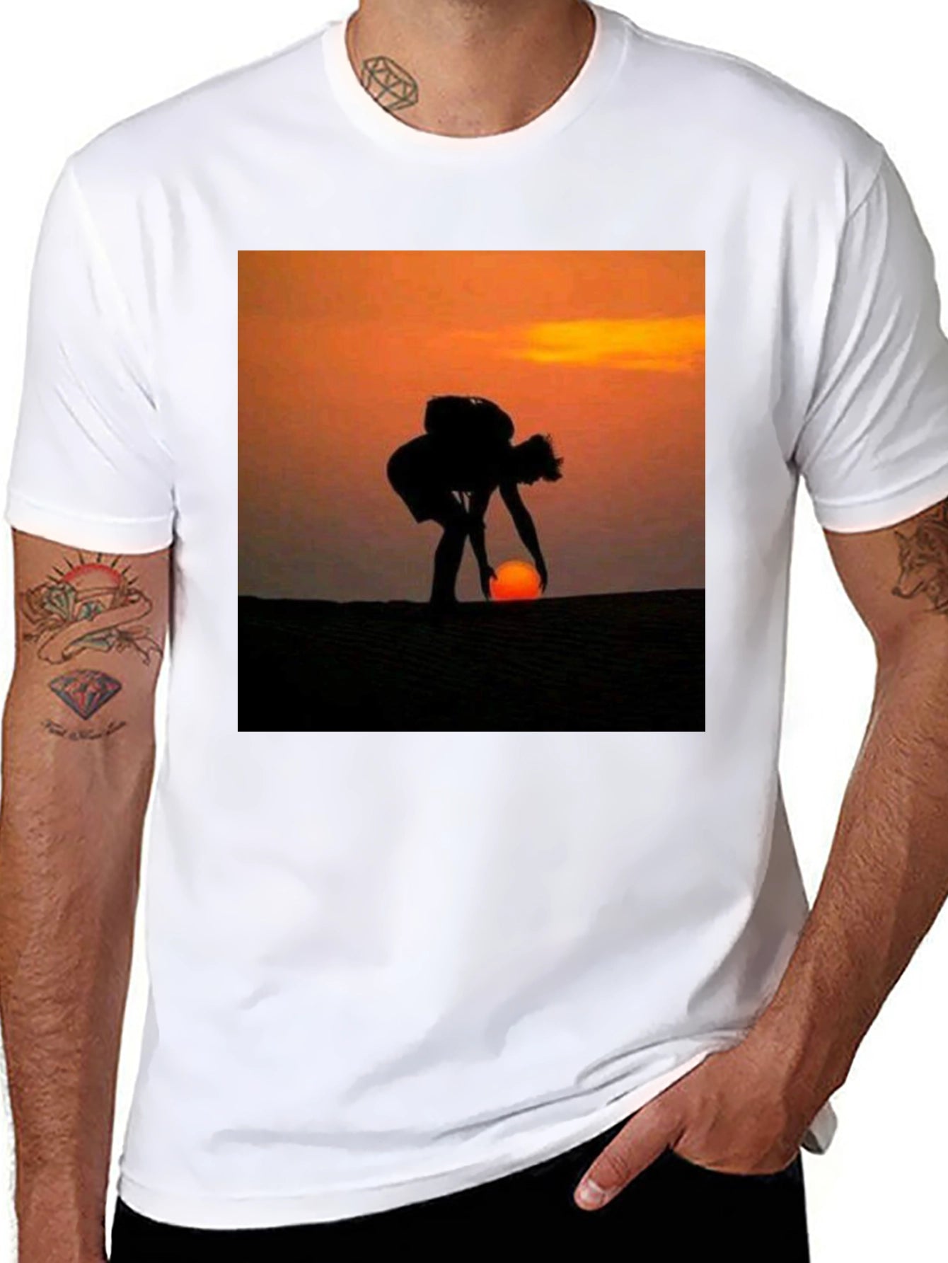 Silhouette Sunset Graphic T-Shirt - Mens Black Tee