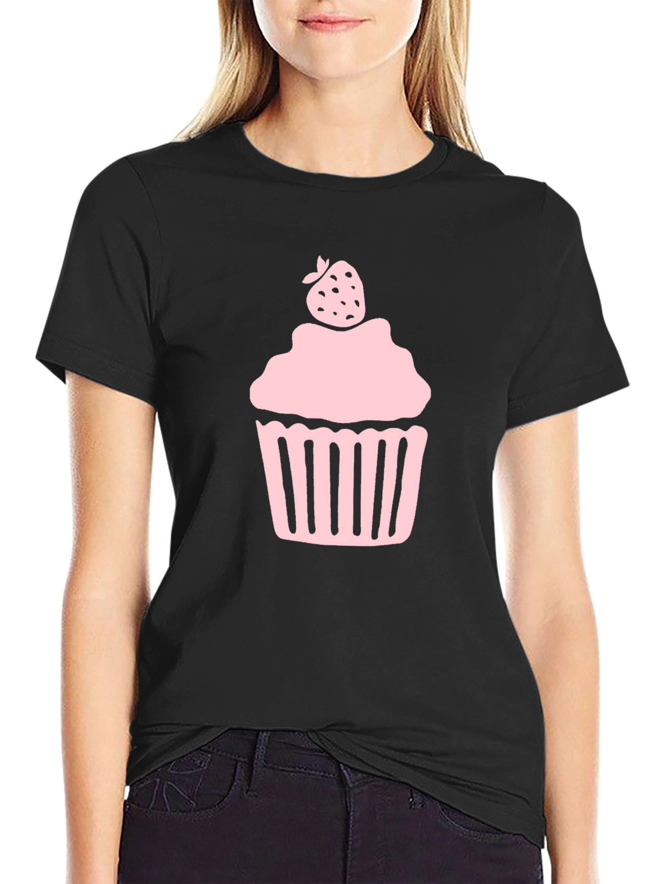 Sweet Cupcake T-Shirt - Black Cotton Tee