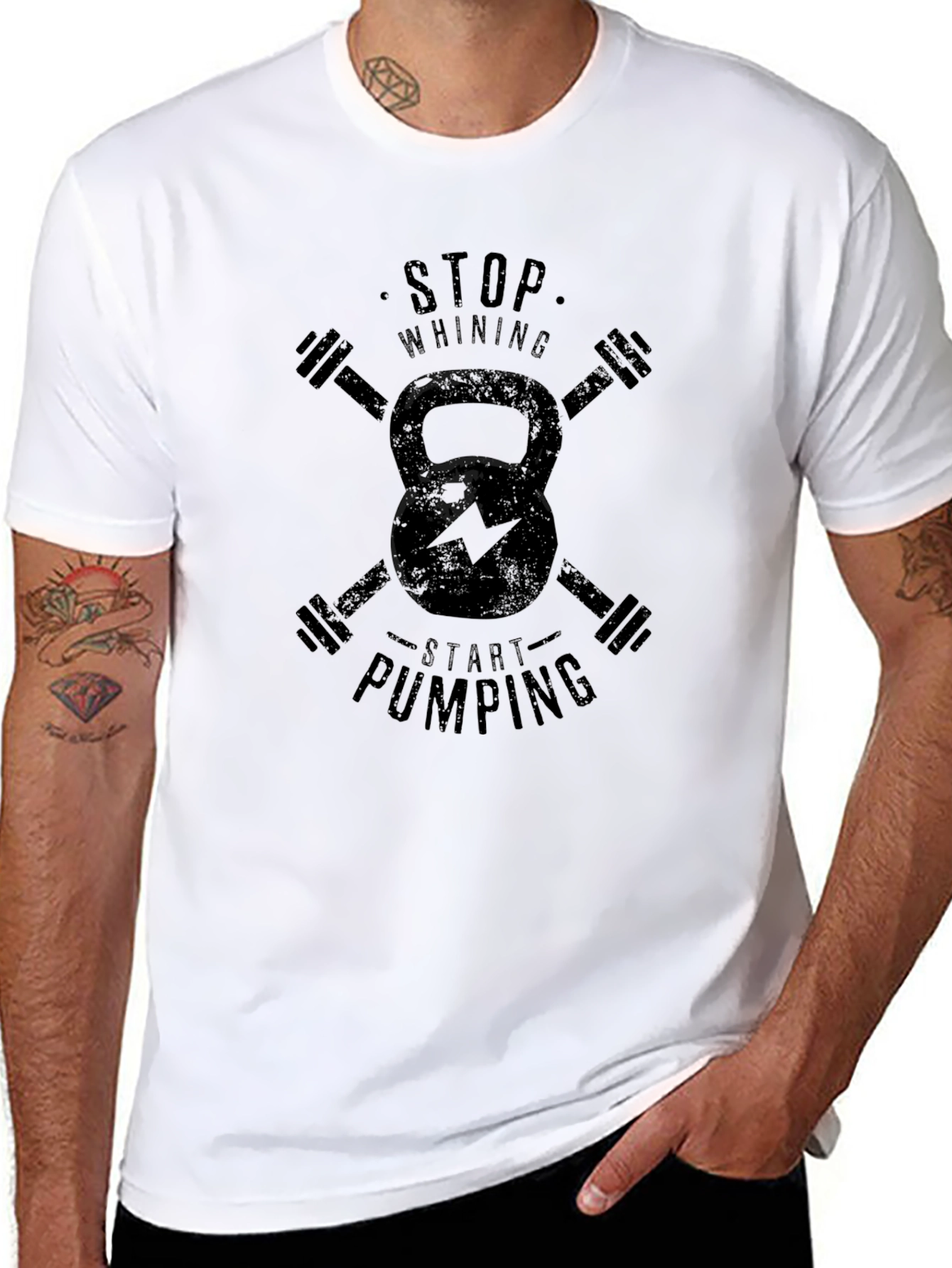 Stop Whining Start Pumping Workout Tee