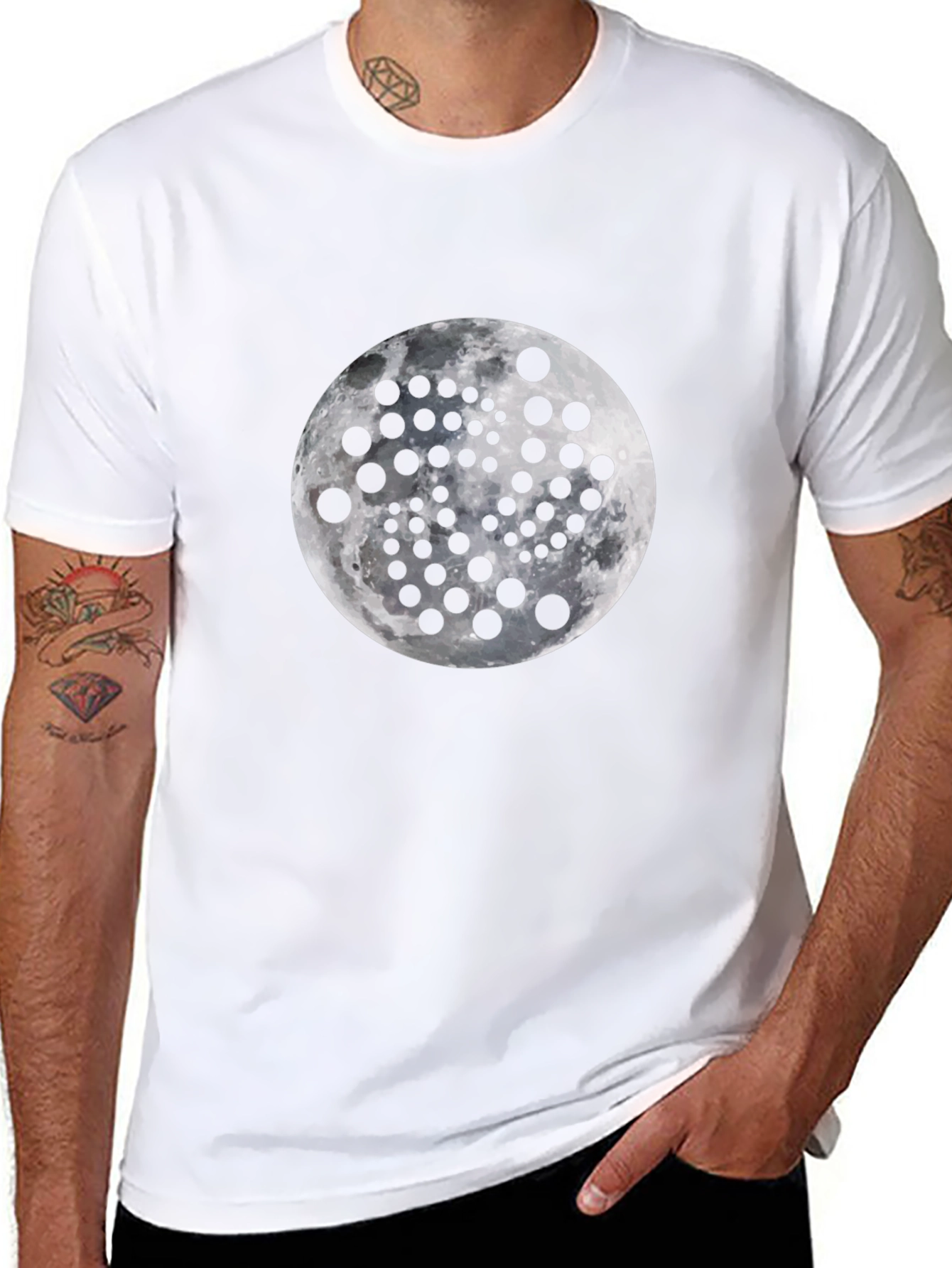 Moon Phase Graphic Tee - Black Cotton Comfort
