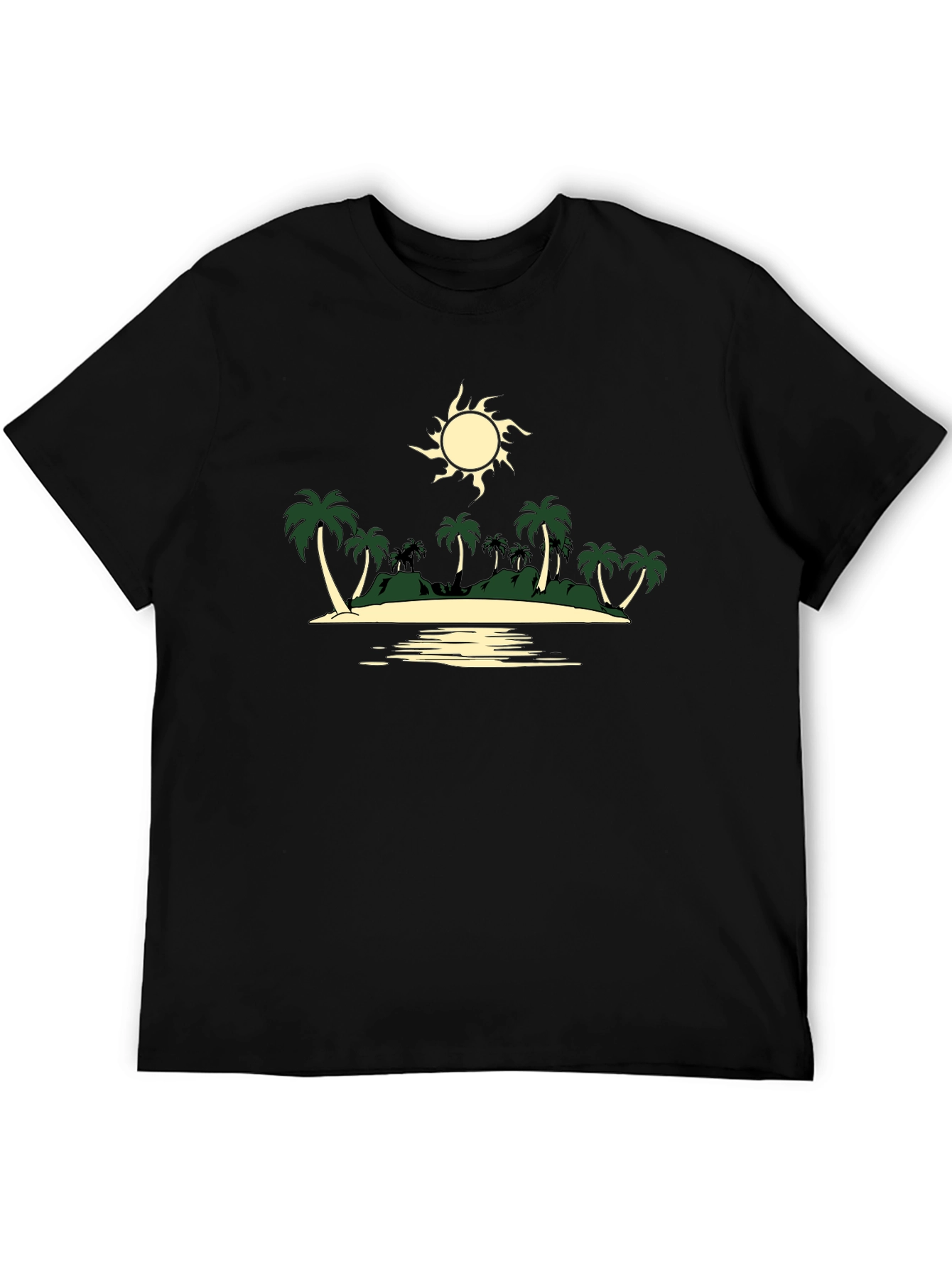 Tropical Island Graphic Tee - Black