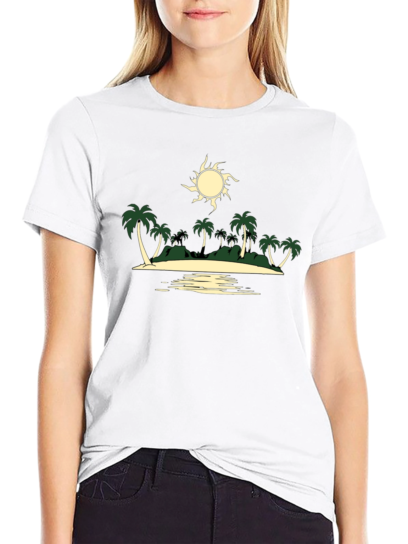 Tropical Island Graphic Tee - Black