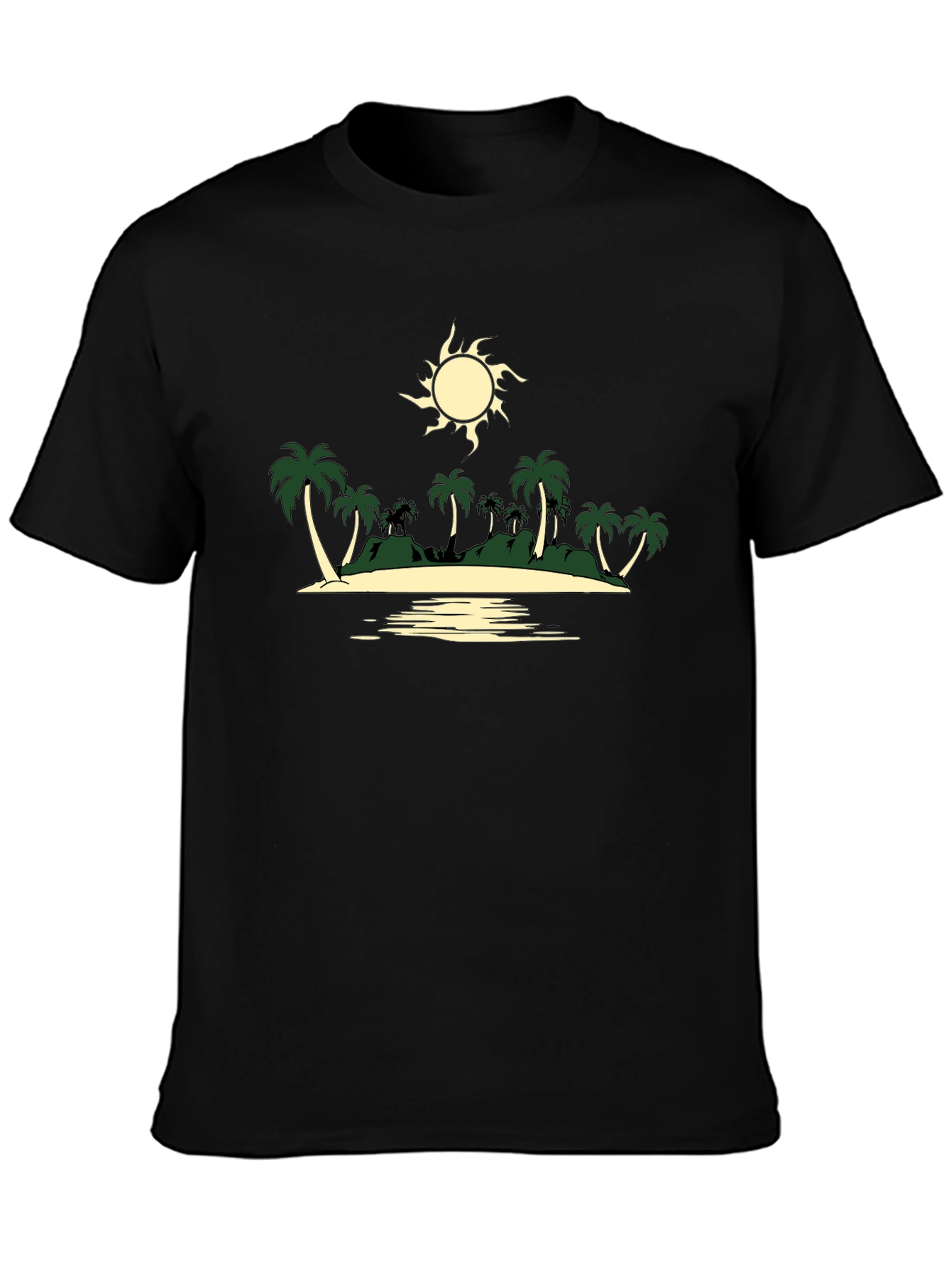 Tropical Island Graphic Tee - Black