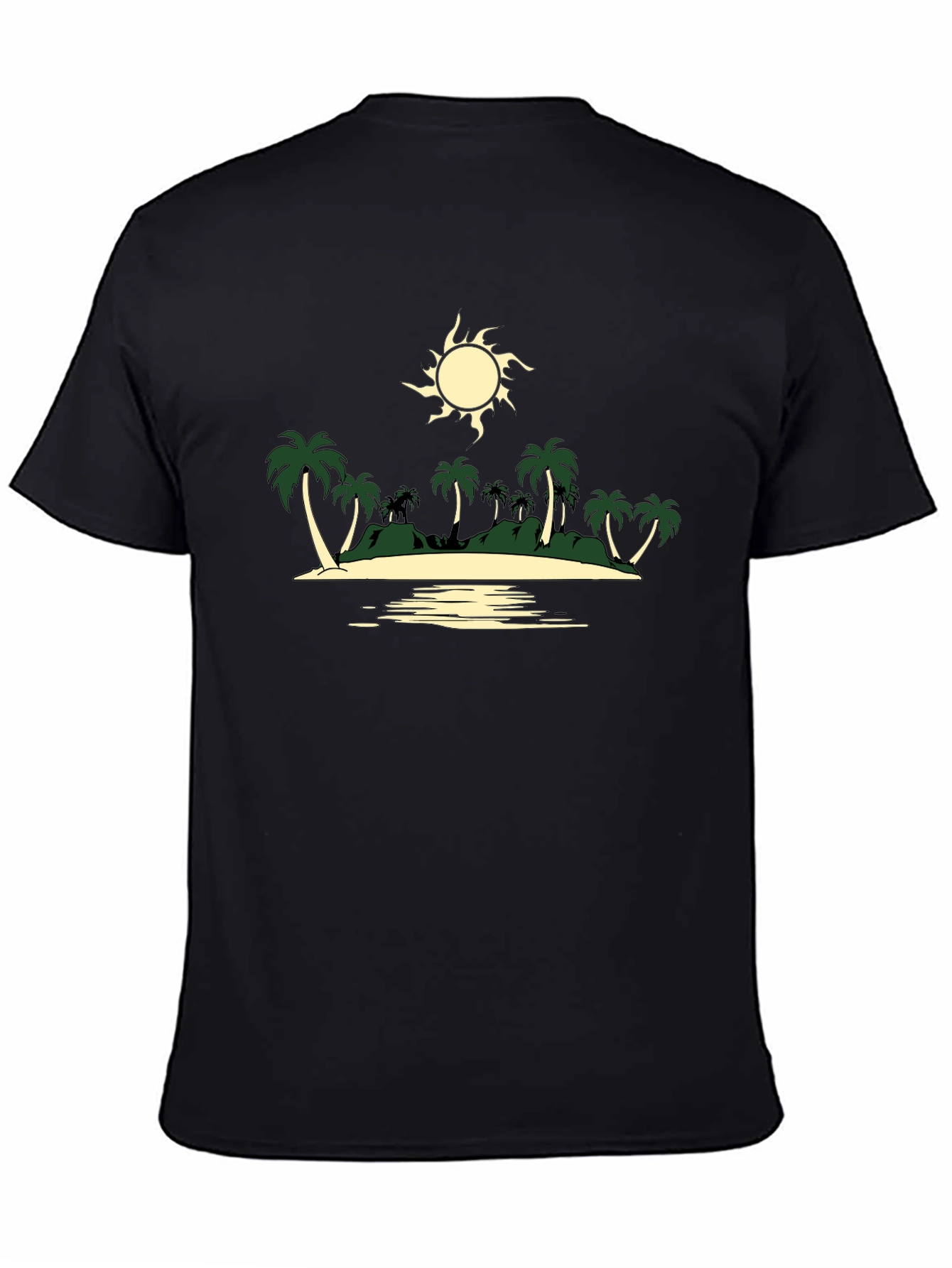 Tropical Island Graphic Tee - Black