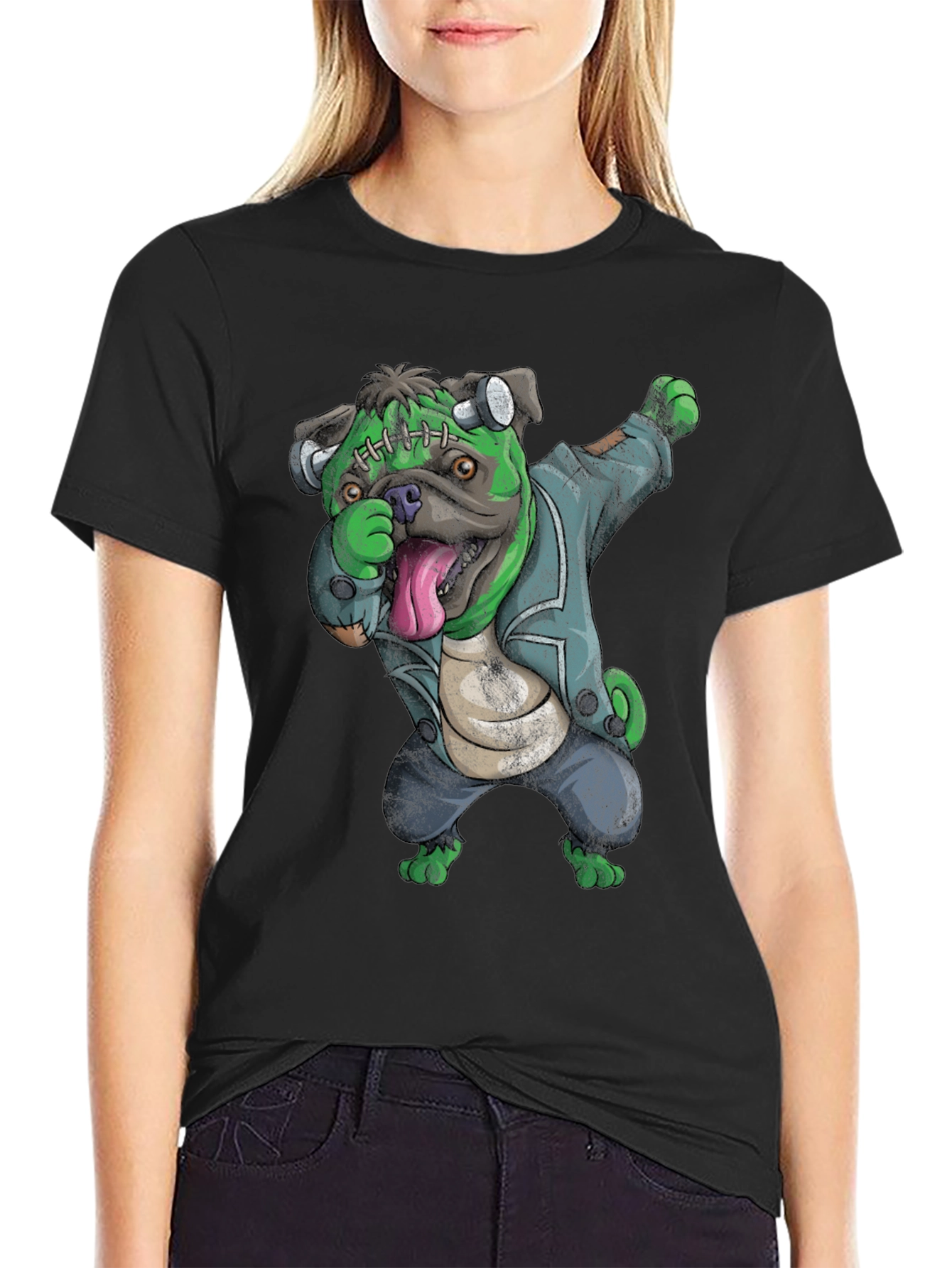 Frankenstein Pug T-Shirt - Dab Dance
