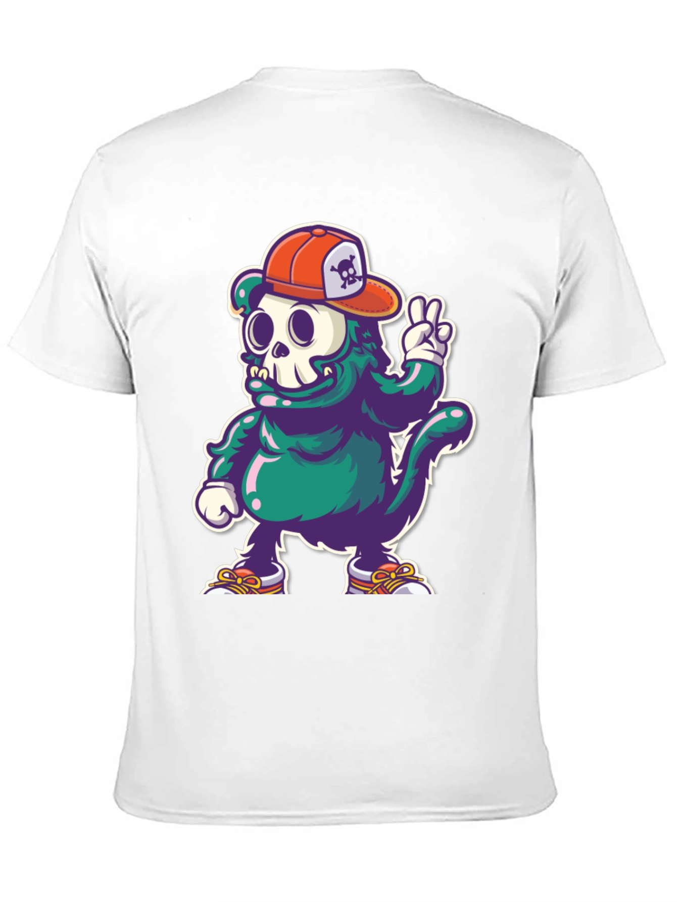 Cool Cartoon Skull Character Graphic T-Shirt