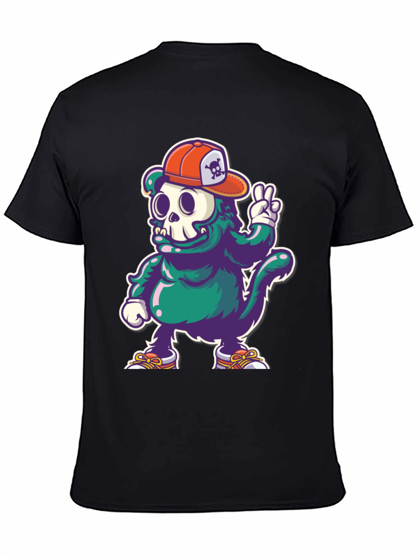 Cool Cartoon Skull Character Graphic T-Shirt