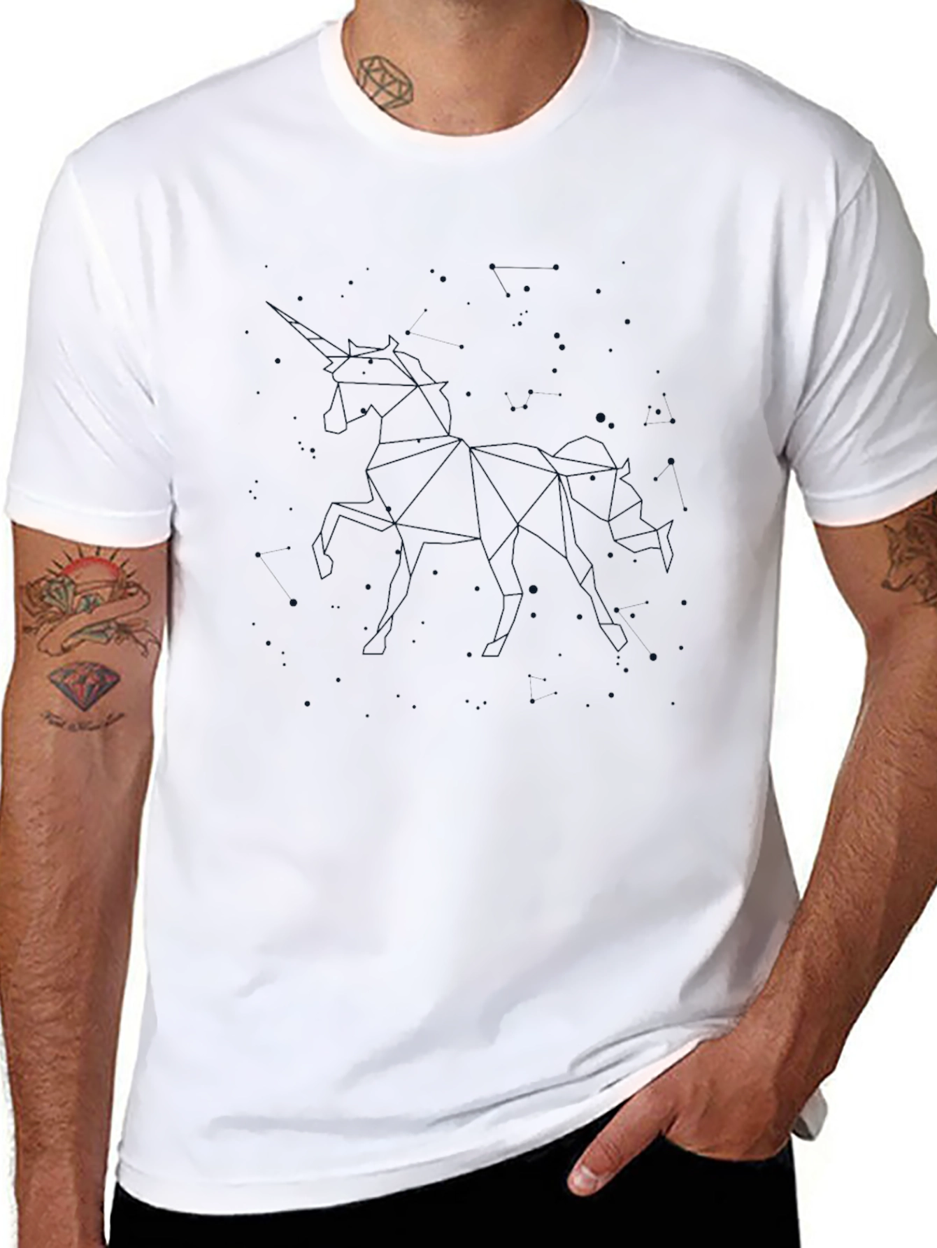 Unicorn Constellation Graphic Tee - Black