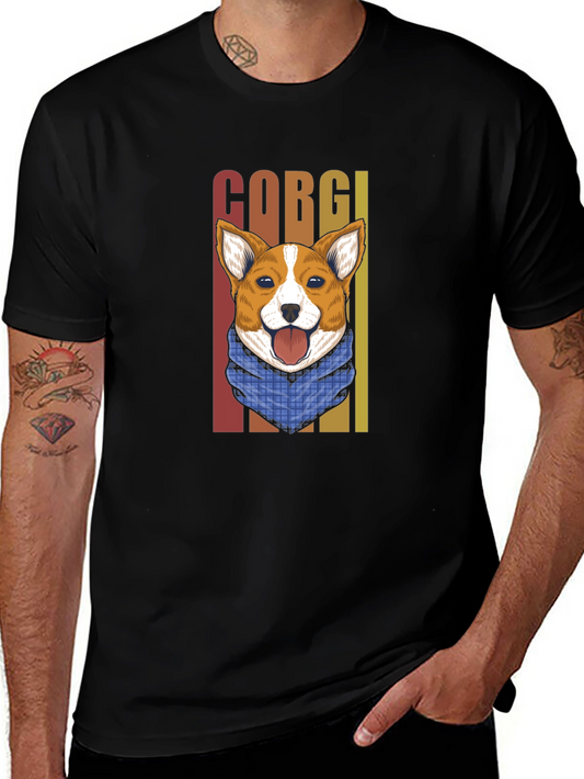 Corgi Retro T-Shirt - Dog Lover Tee