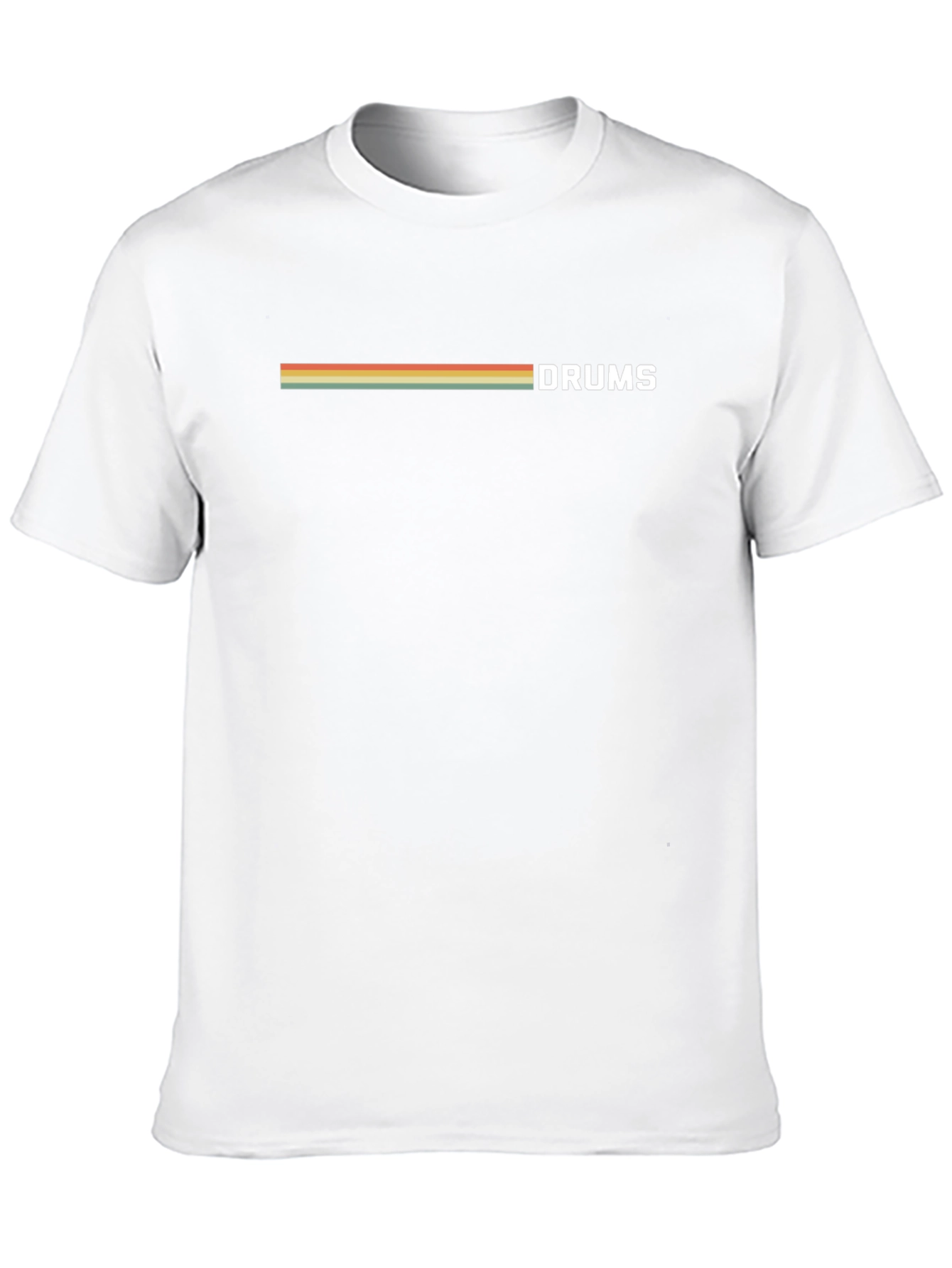 Retro Stripe DRUMS Graphic T-Shirt - Classic Band Tee