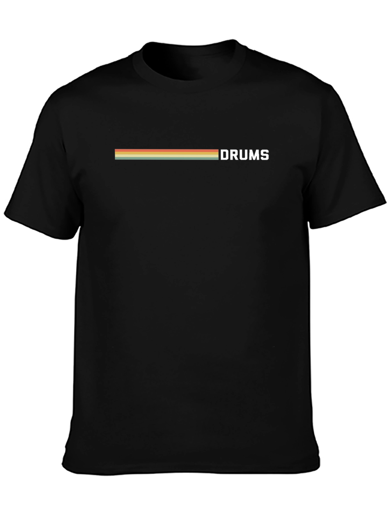 Retro Stripe DRUMS Graphic T-Shirt - Classic Band Tee