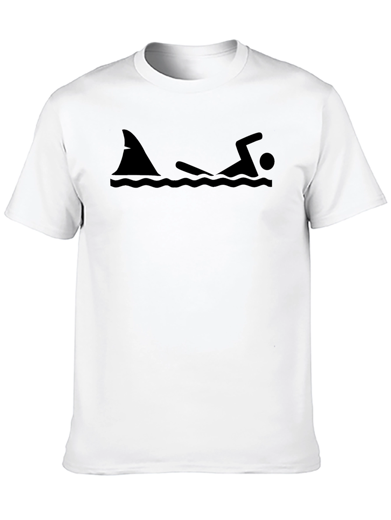 Shark Attack Graphic T-Shirt - Swimmer Humor Tee