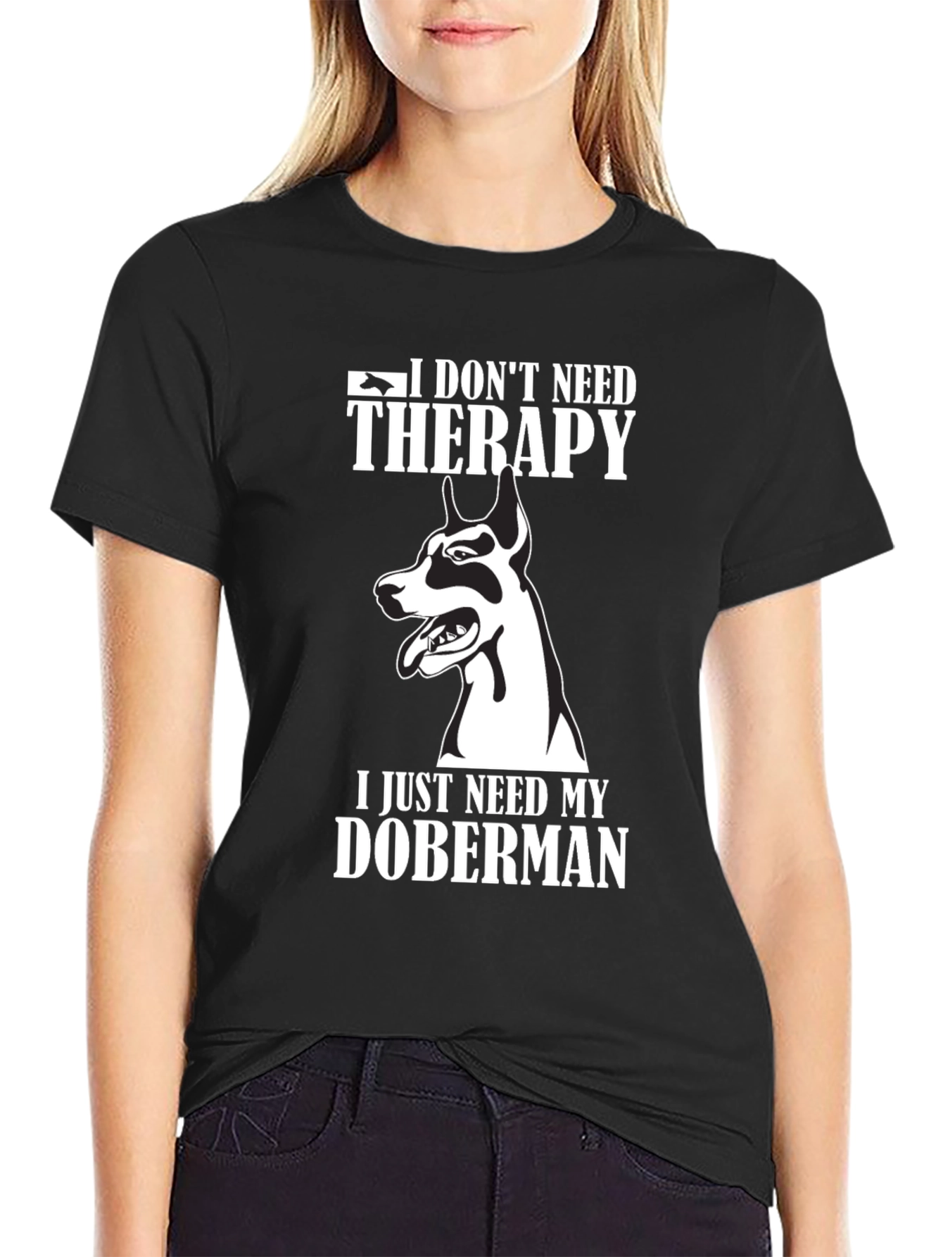 Doberman Therapy T-Shirt: Dog Lover Tee