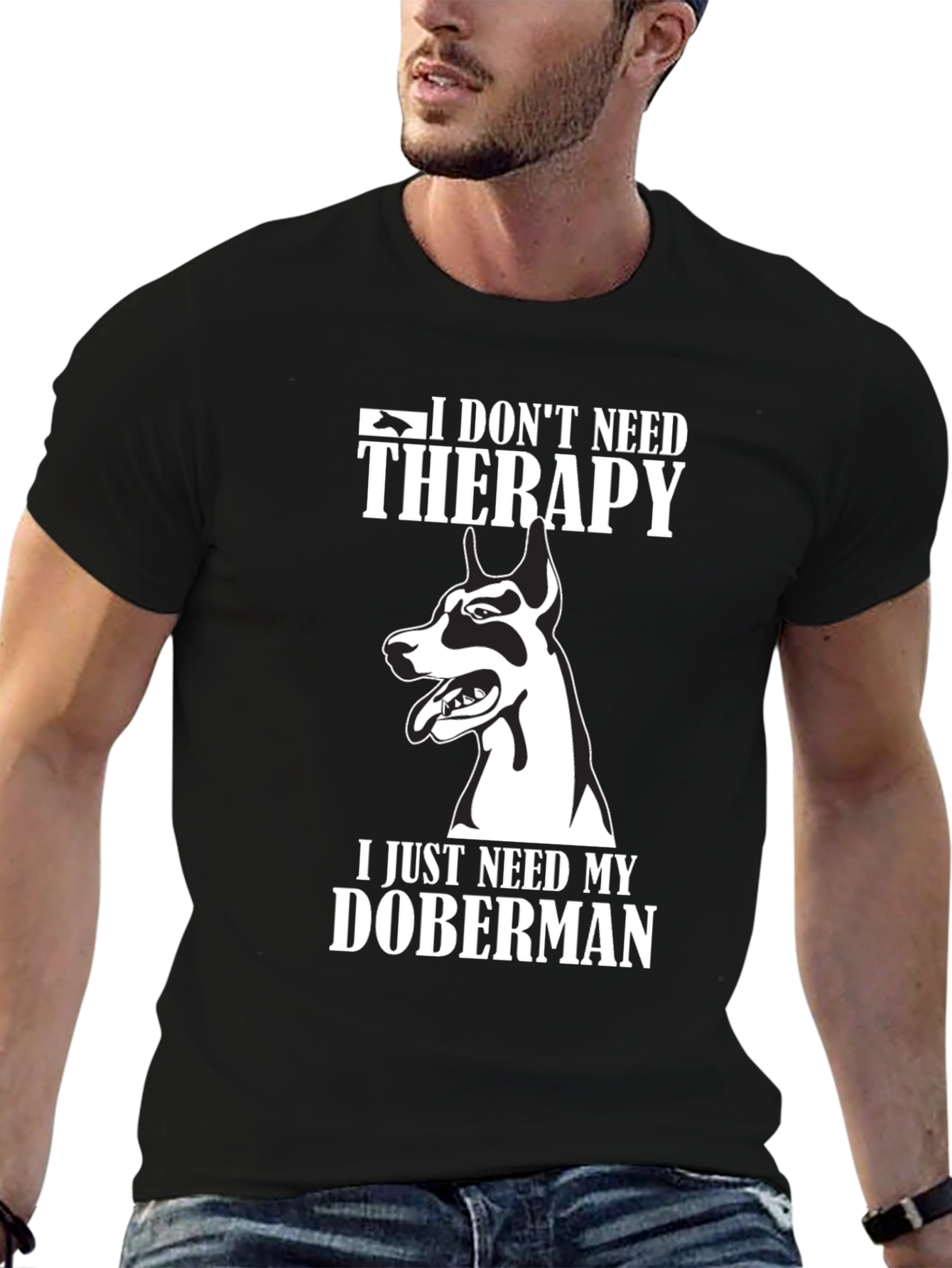 Doberman Therapy T-Shirt: Dog Lover Tee