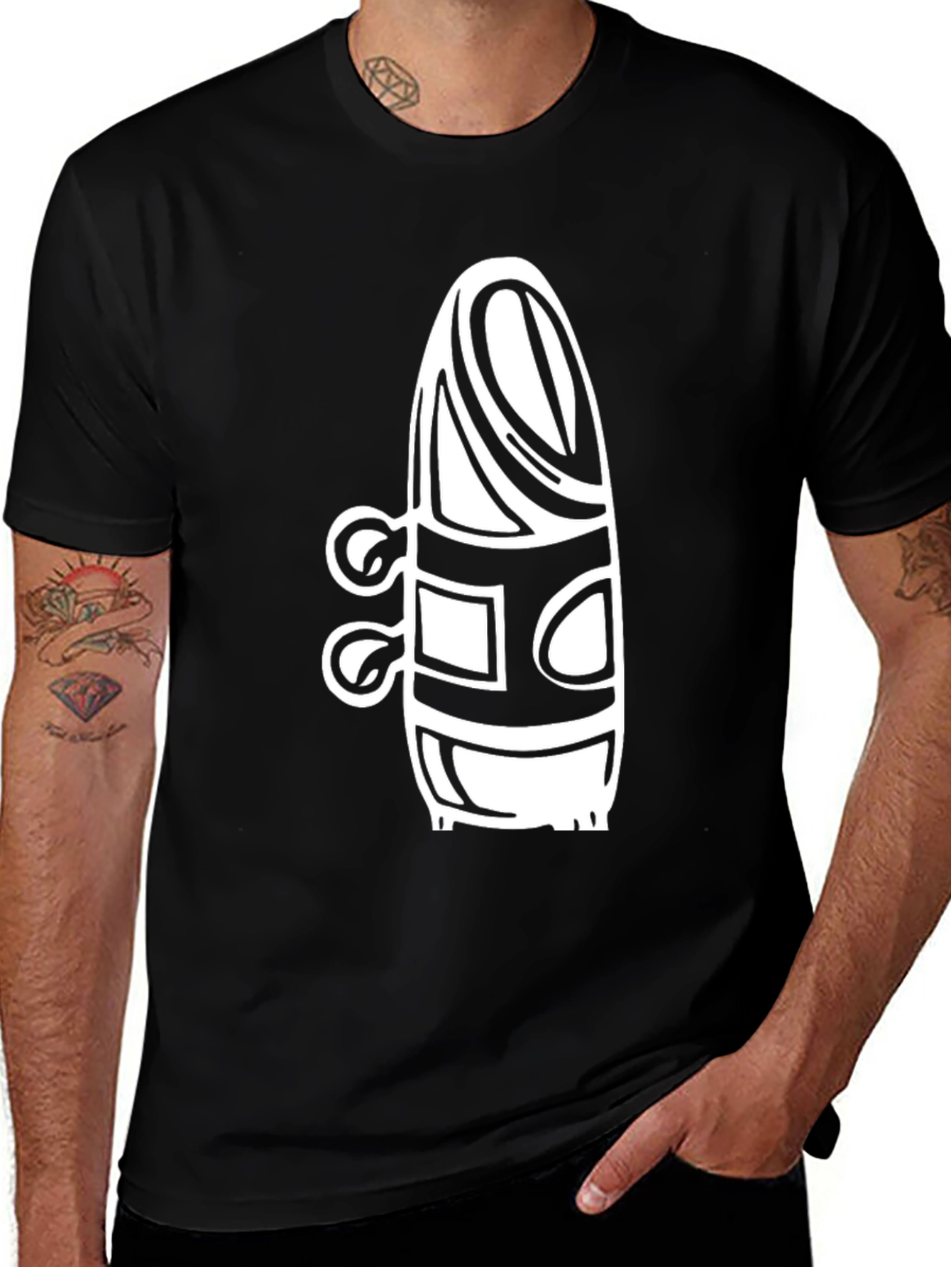 Abstract Graphic Tee - Stylish Black Cotton Shirt