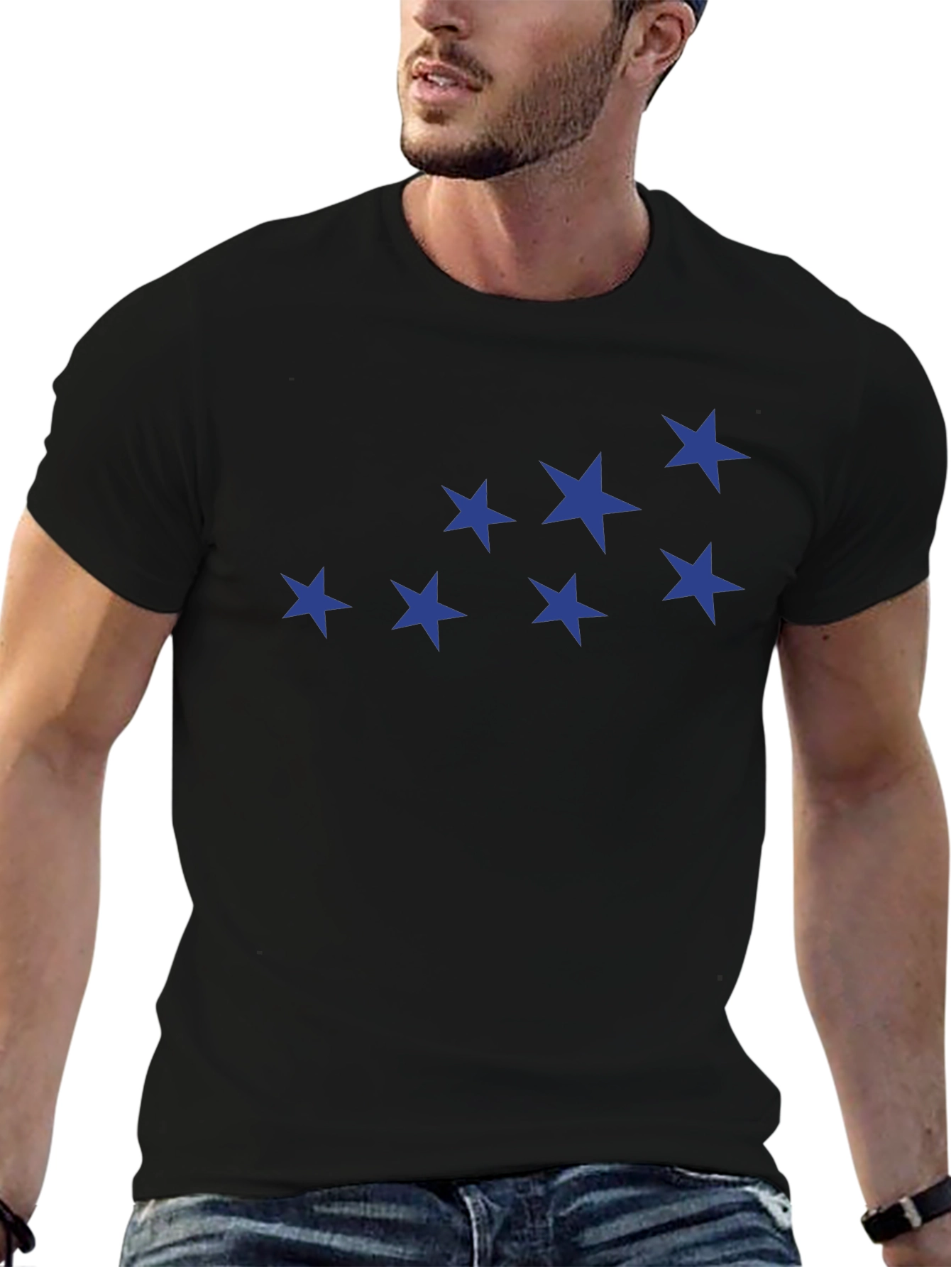 Blue Star Constellation Black T-Shirt
