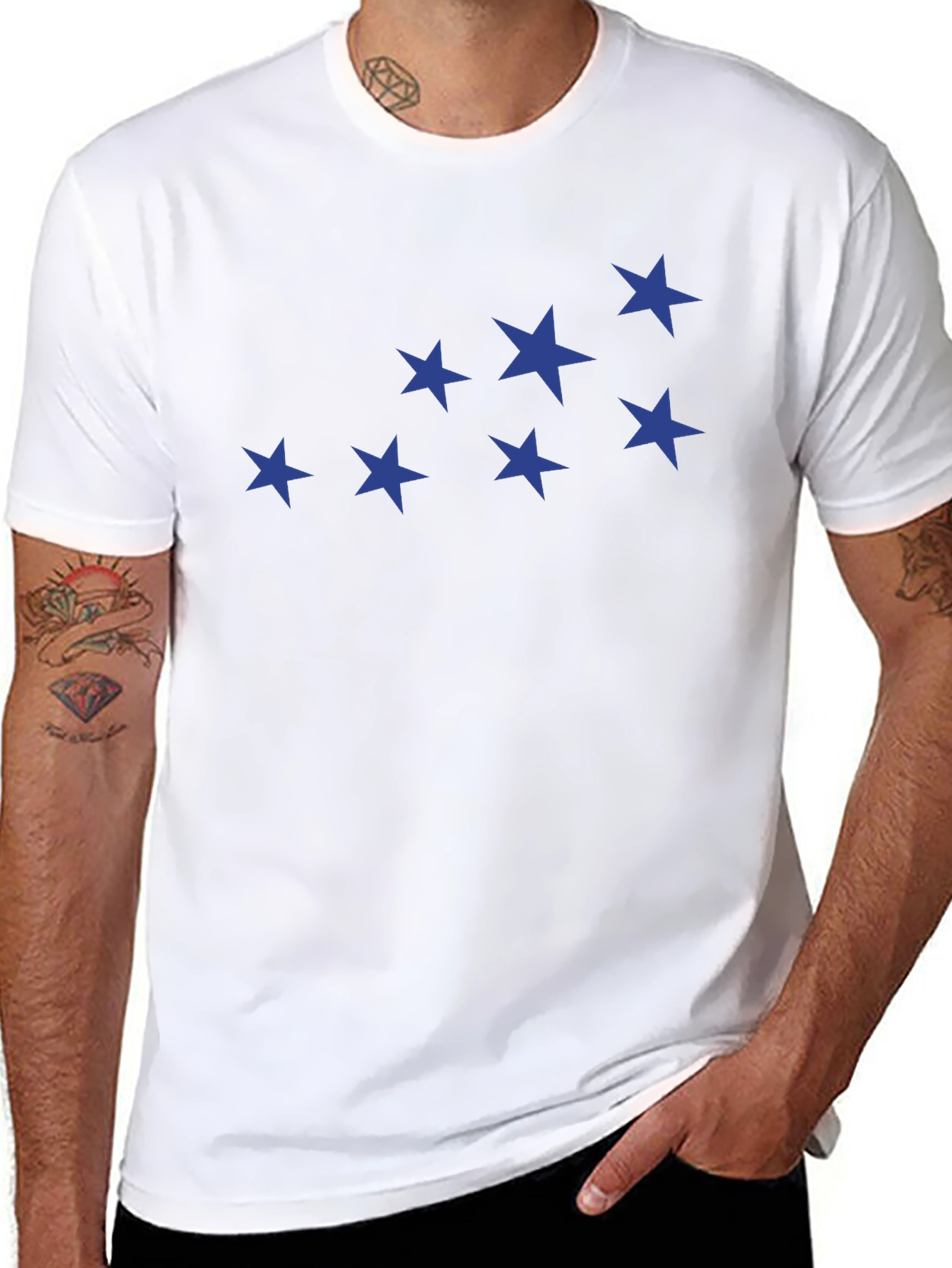 Blue Star Constellation Black T-Shirt