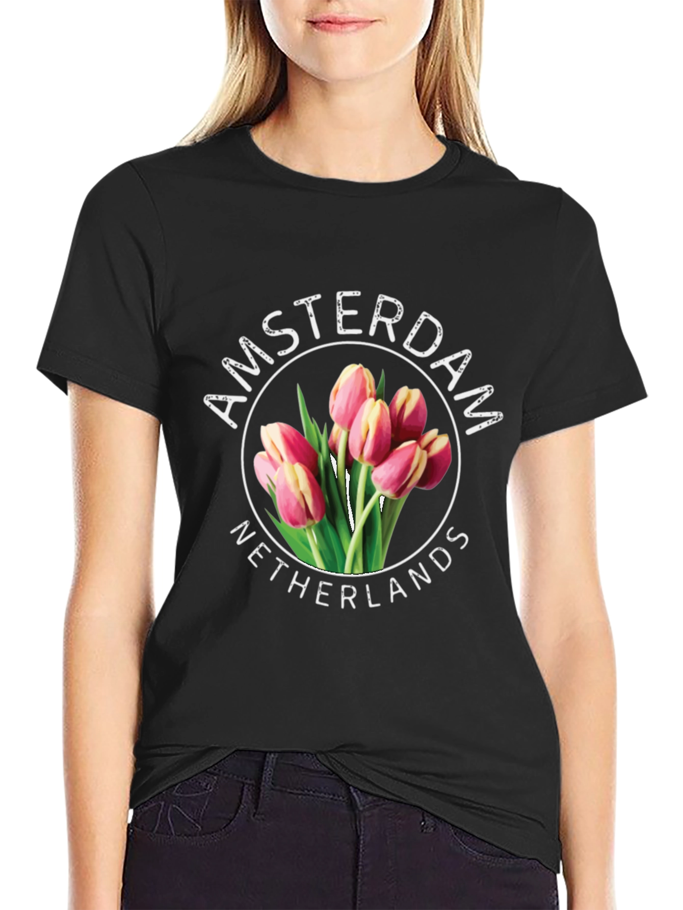 Amsterdam Netherlands Tulip Graphic T-Shirt