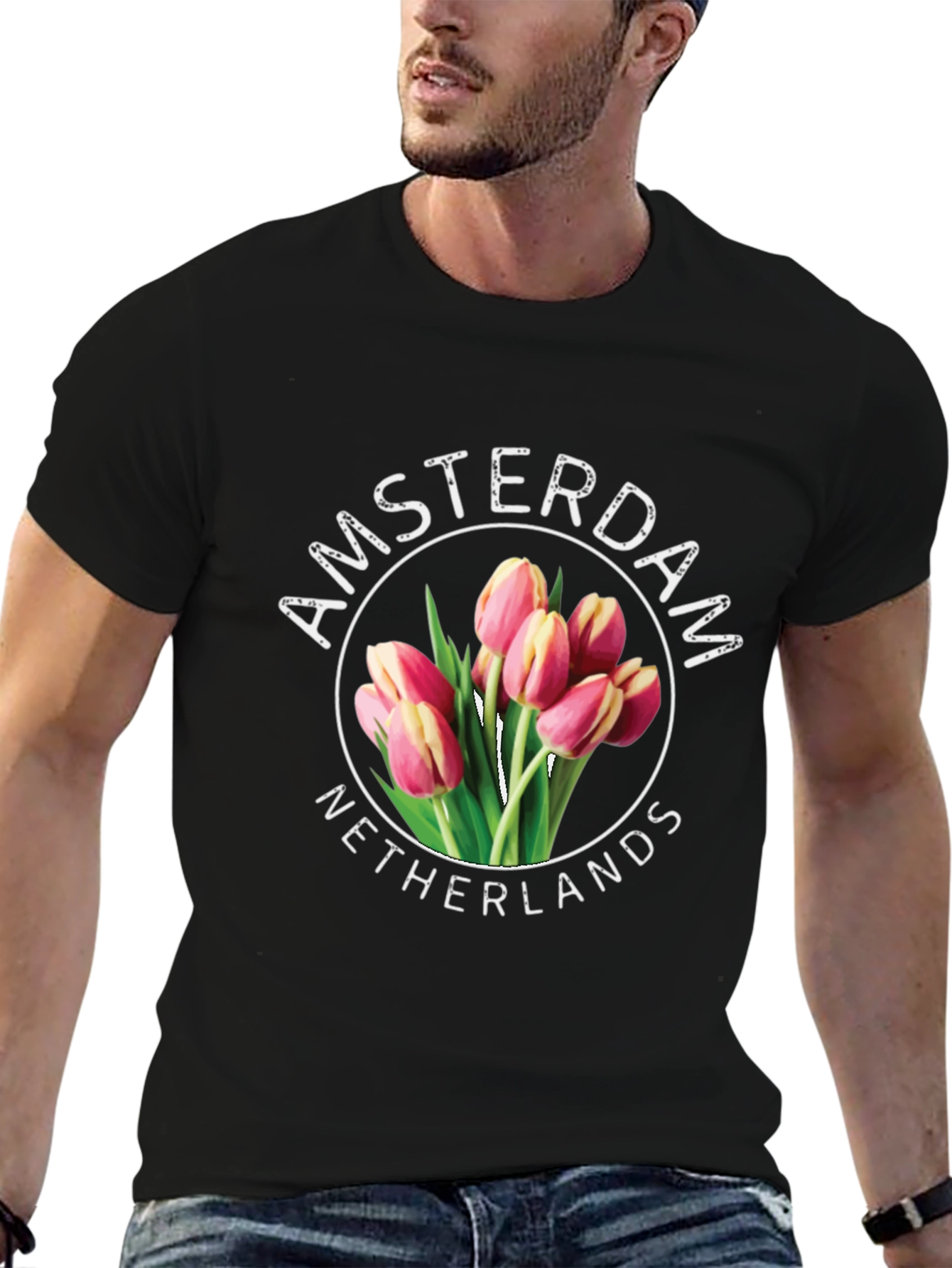 Amsterdam Netherlands Tulip Graphic T-Shirt
