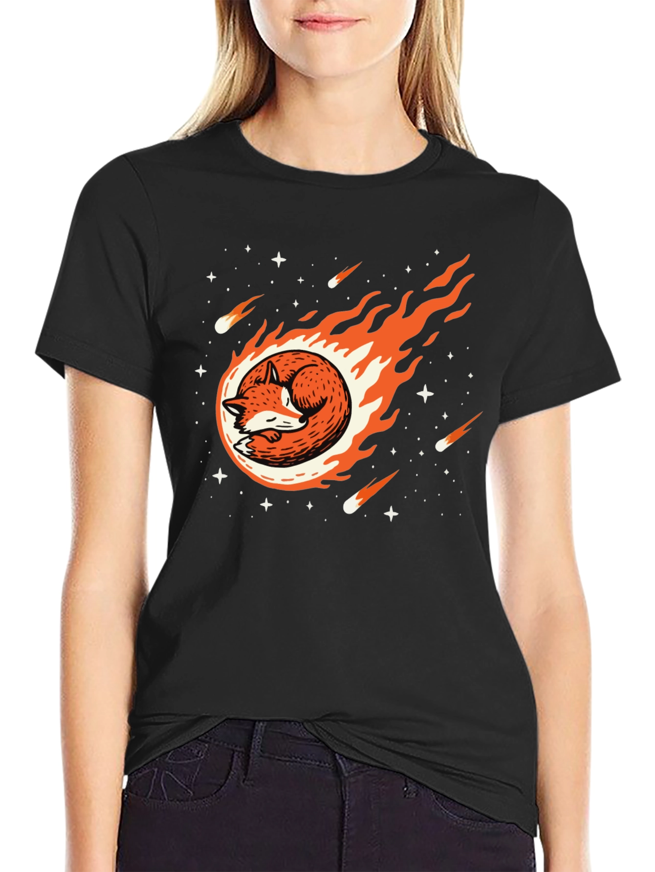 Cosmic Fox Black T-Shirt
