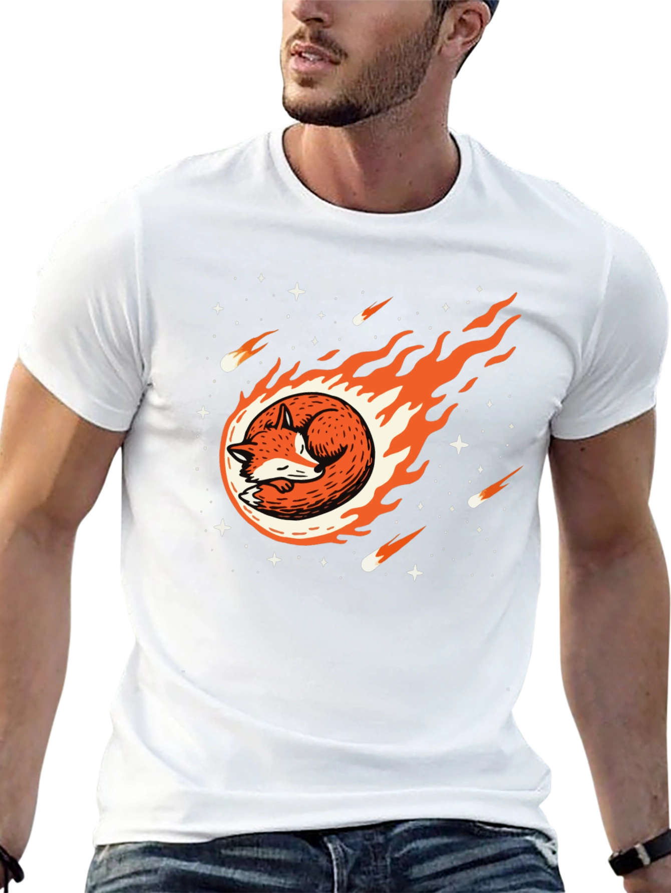 Cosmic Fox Black T-Shirt